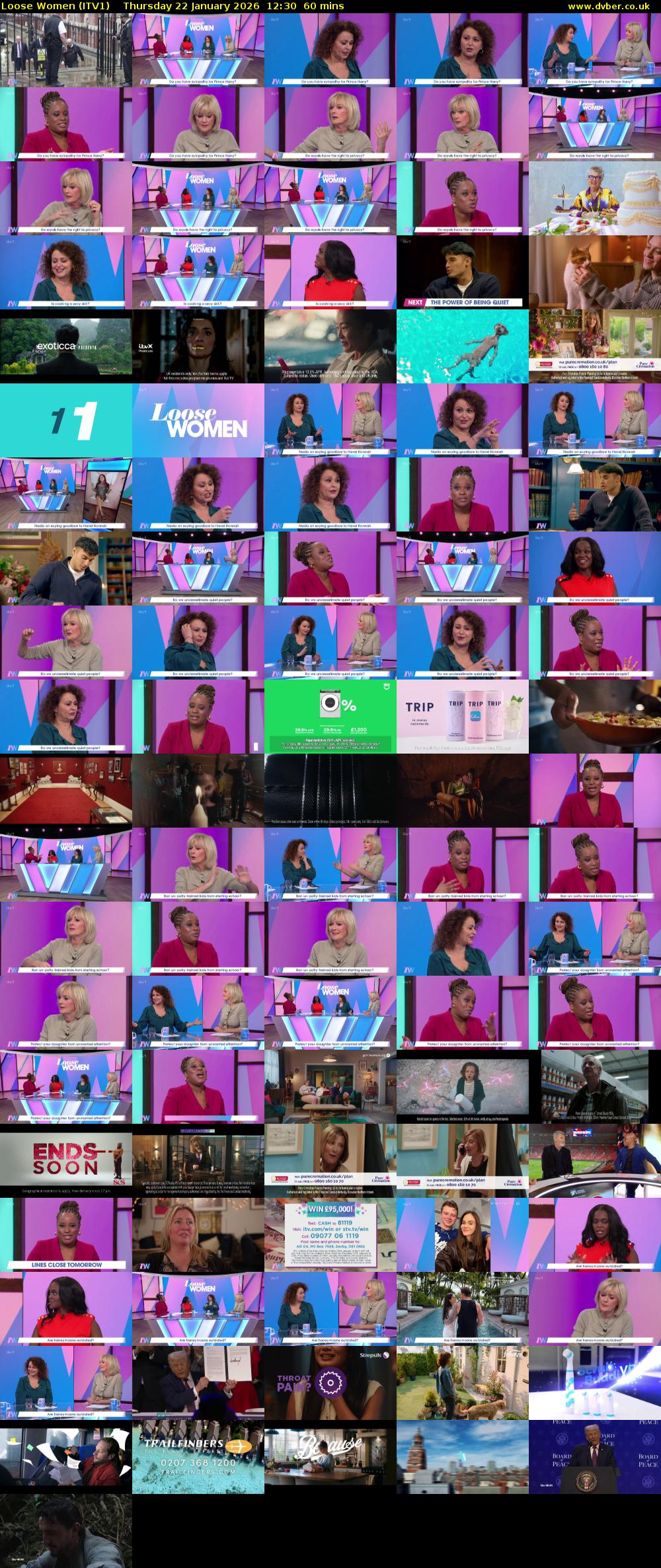 Loose Women (ITV1) Thursday 22 January 2026 12:30 - 13:30