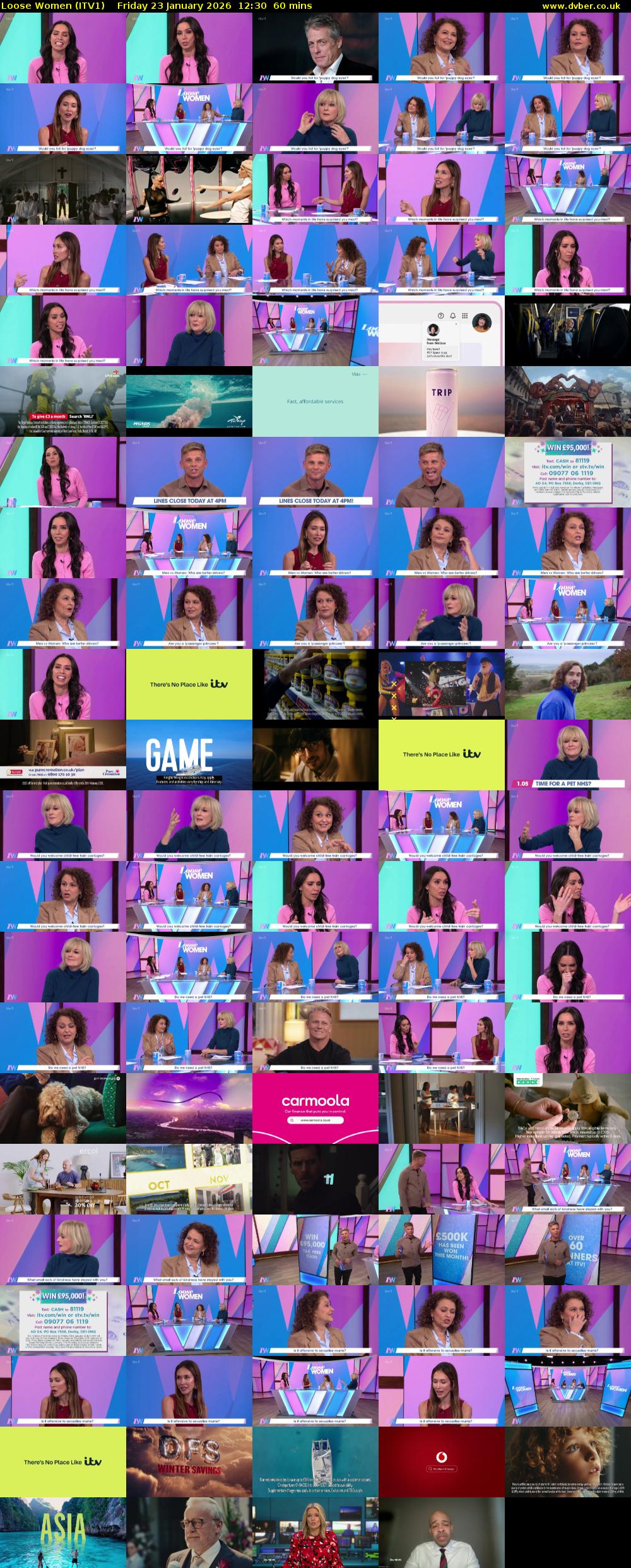 Loose Women (ITV1) Friday 23 January 2026 12:30 - 13:30