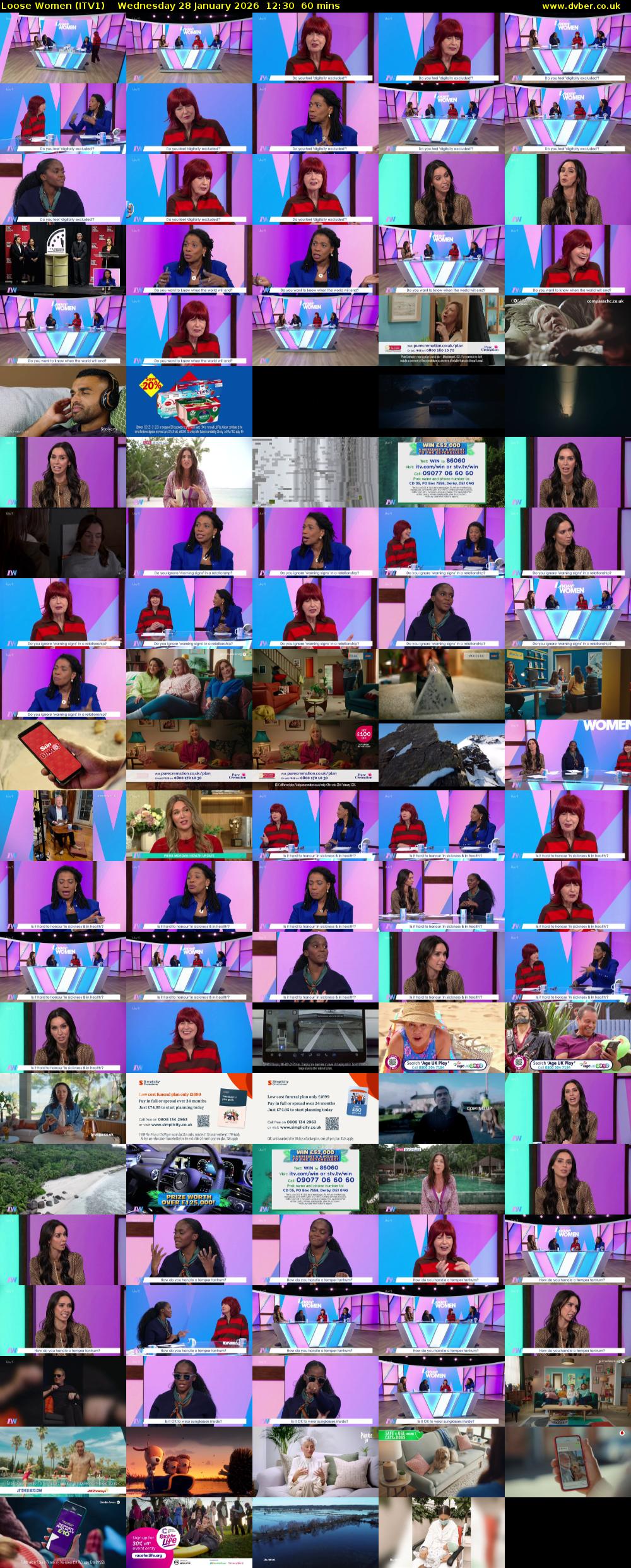 Loose Women (ITV1) Wednesday 28 January 2026 12:30 - 13:30