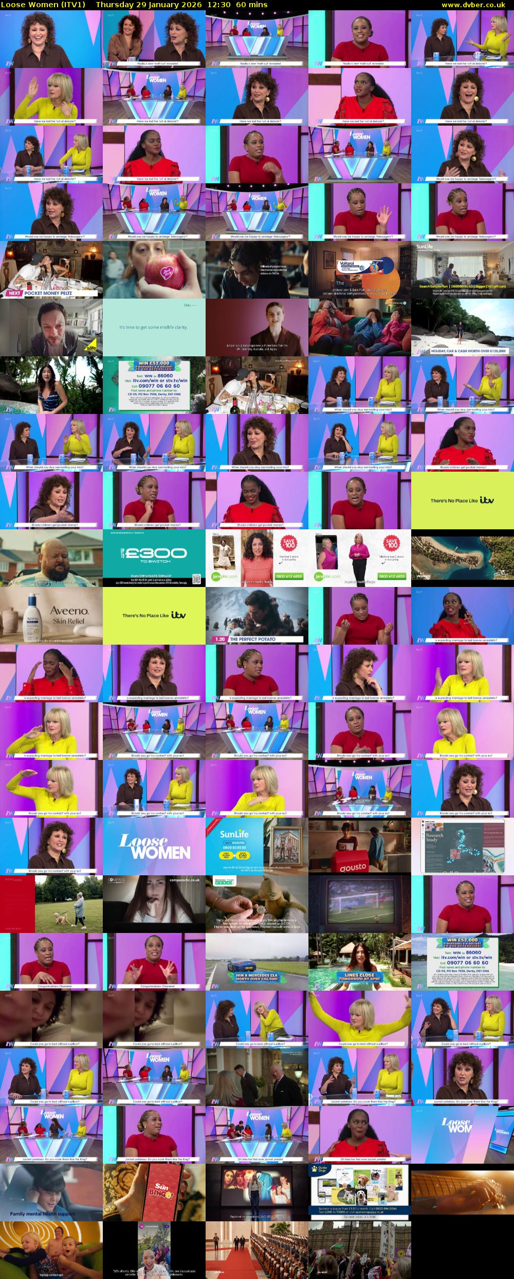 Loose Women (ITV1) Thursday 29 January 2026 12:30 - 13:30