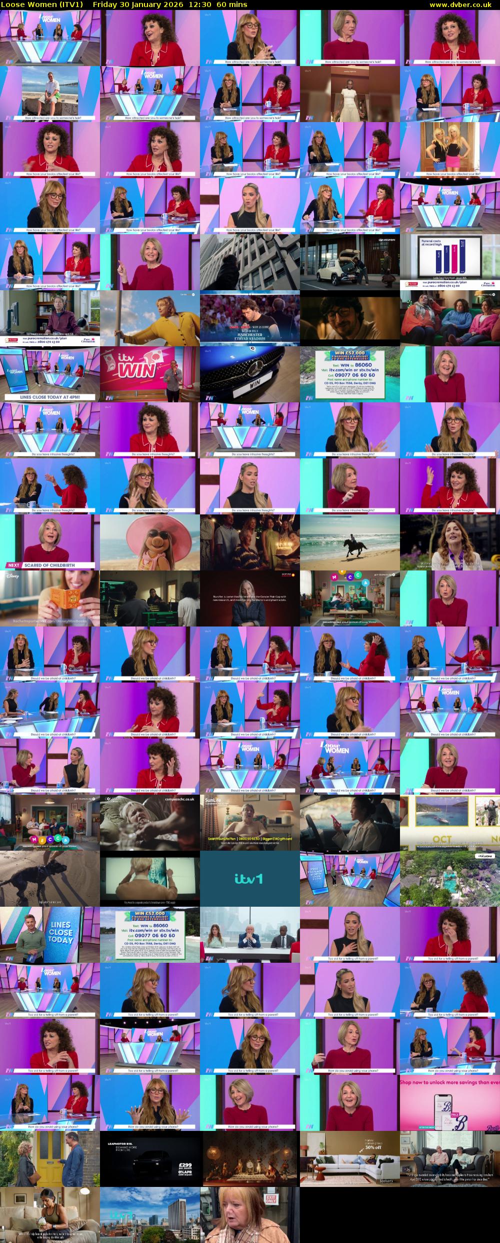 Loose Women (ITV1) Friday 30 January 2026 12:30 - 13:30