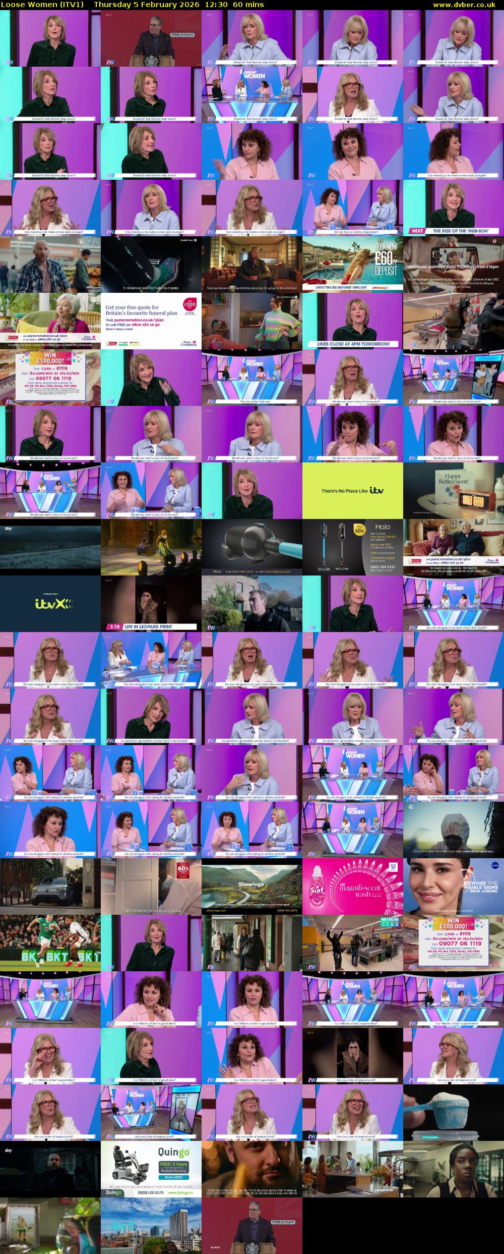 Loose Women (ITV1) Thursday 5 February 2026 12:30 - 13:30
