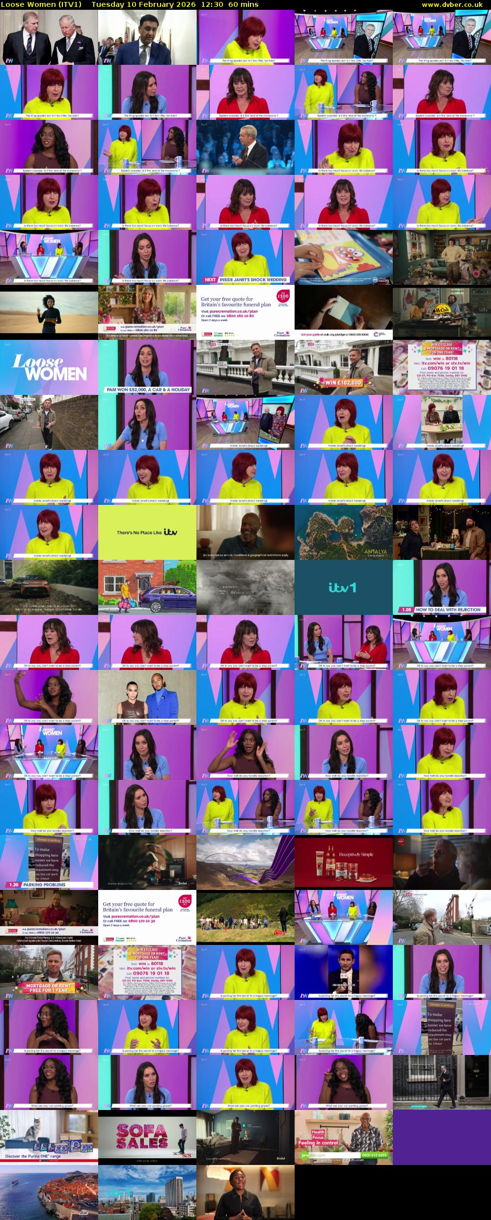 Loose Women (ITV1) Tuesday 10 February 2026 12:30 - 13:30