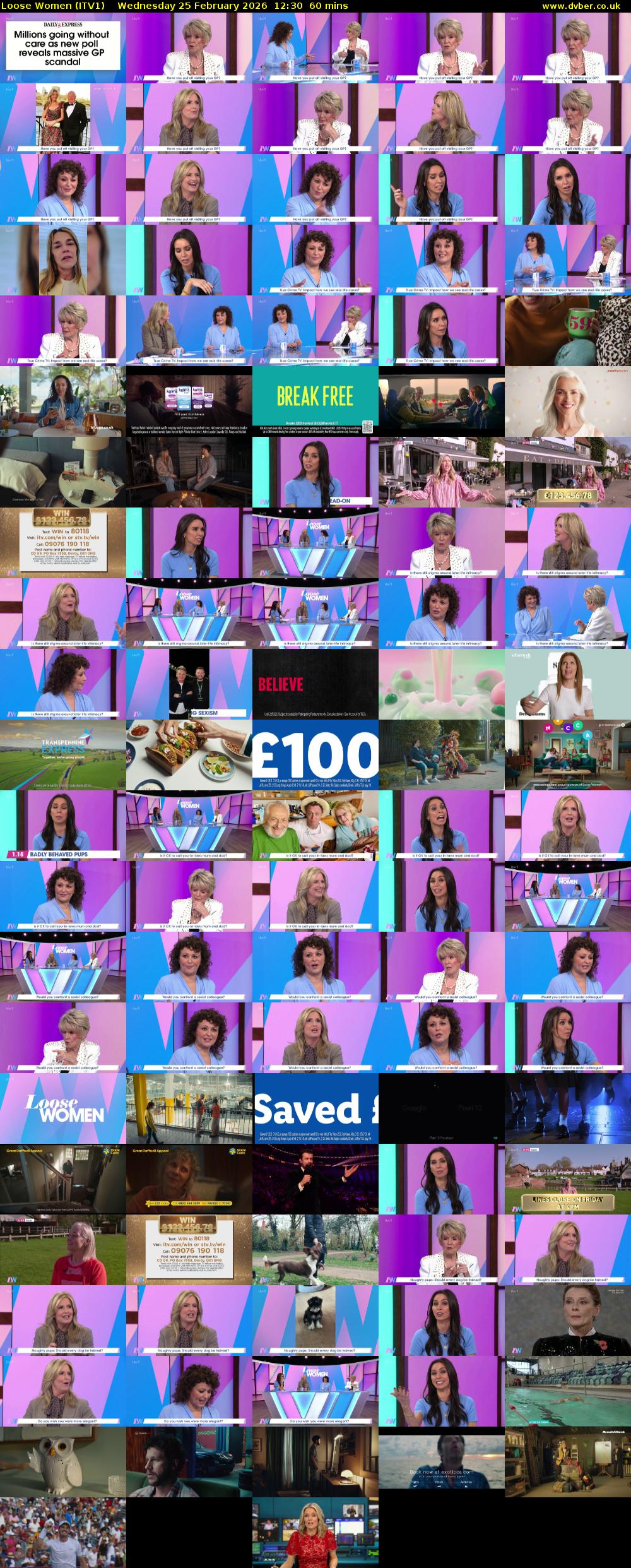 Loose Women (ITV1) Wednesday 25 February 2026 12:30 - 13:30