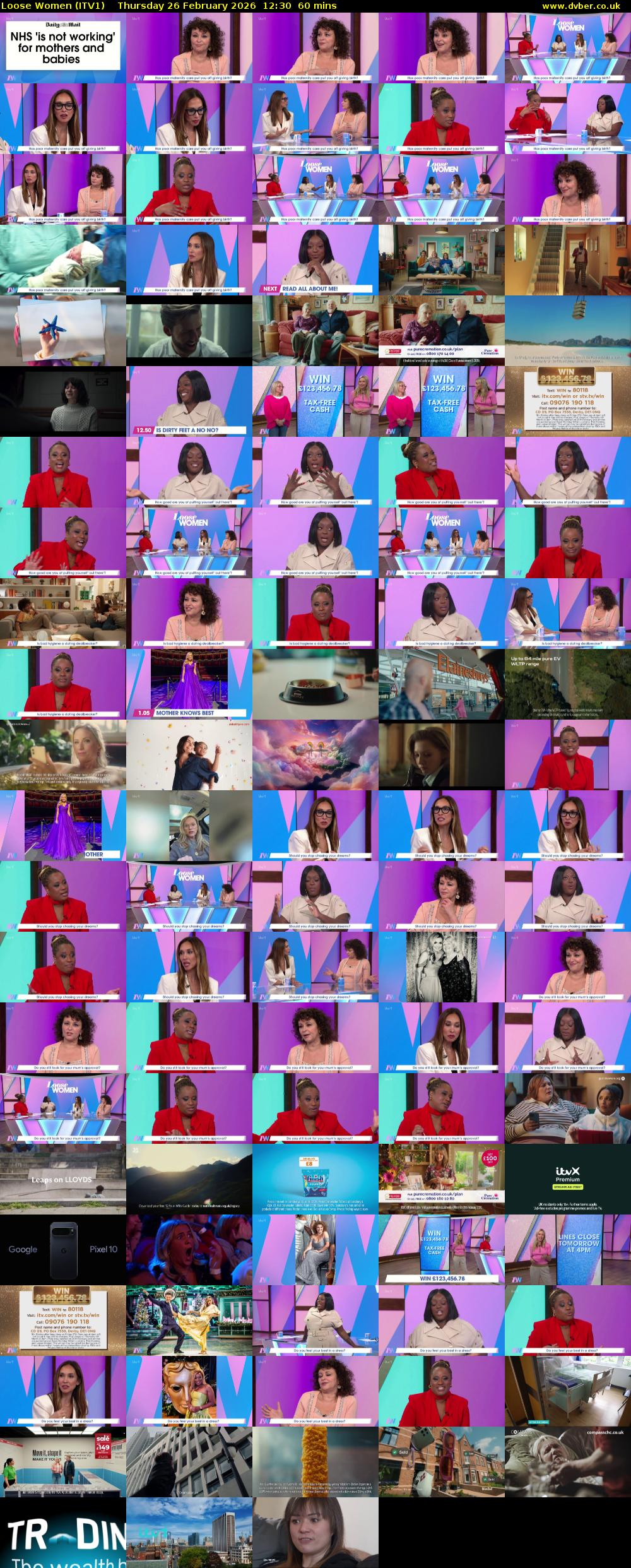 Loose Women (ITV1) Thursday 26 February 2026 12:30 - 13:30