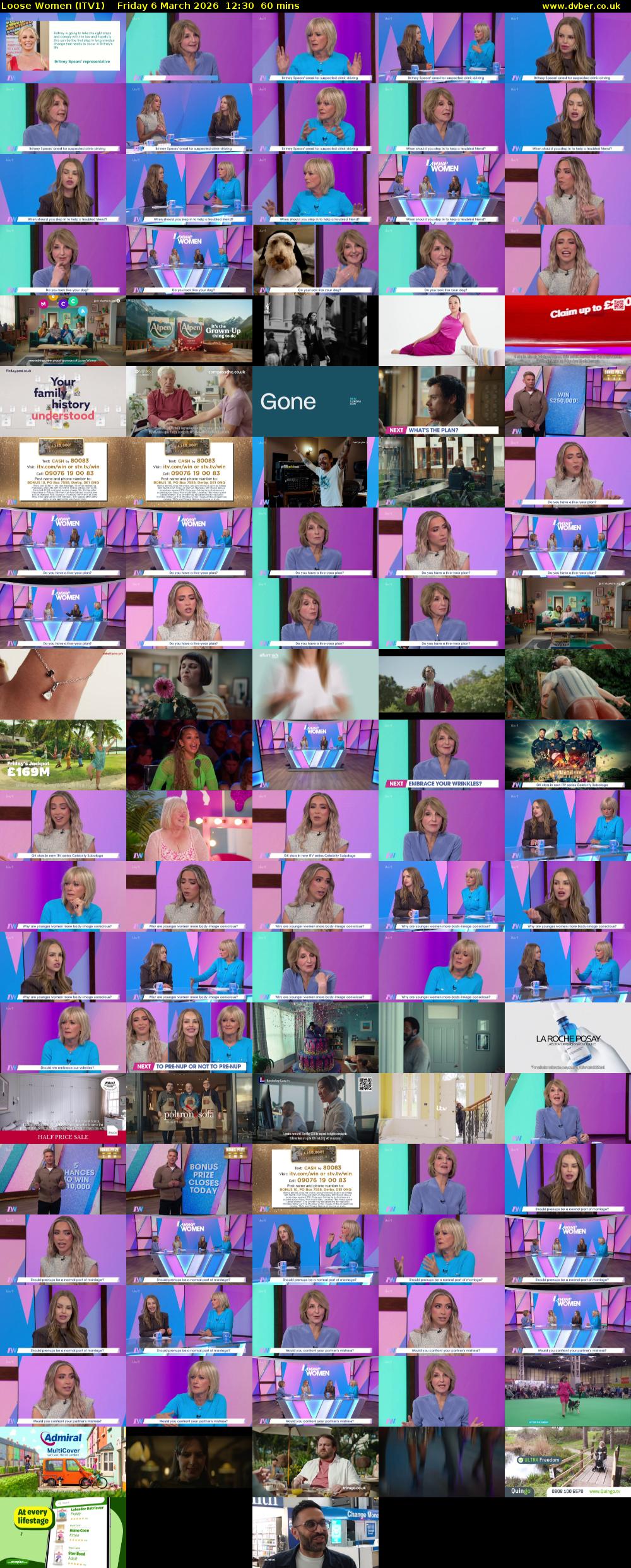 Loose Women (ITV1) Friday 6 March 2026 12:30 - 13:30