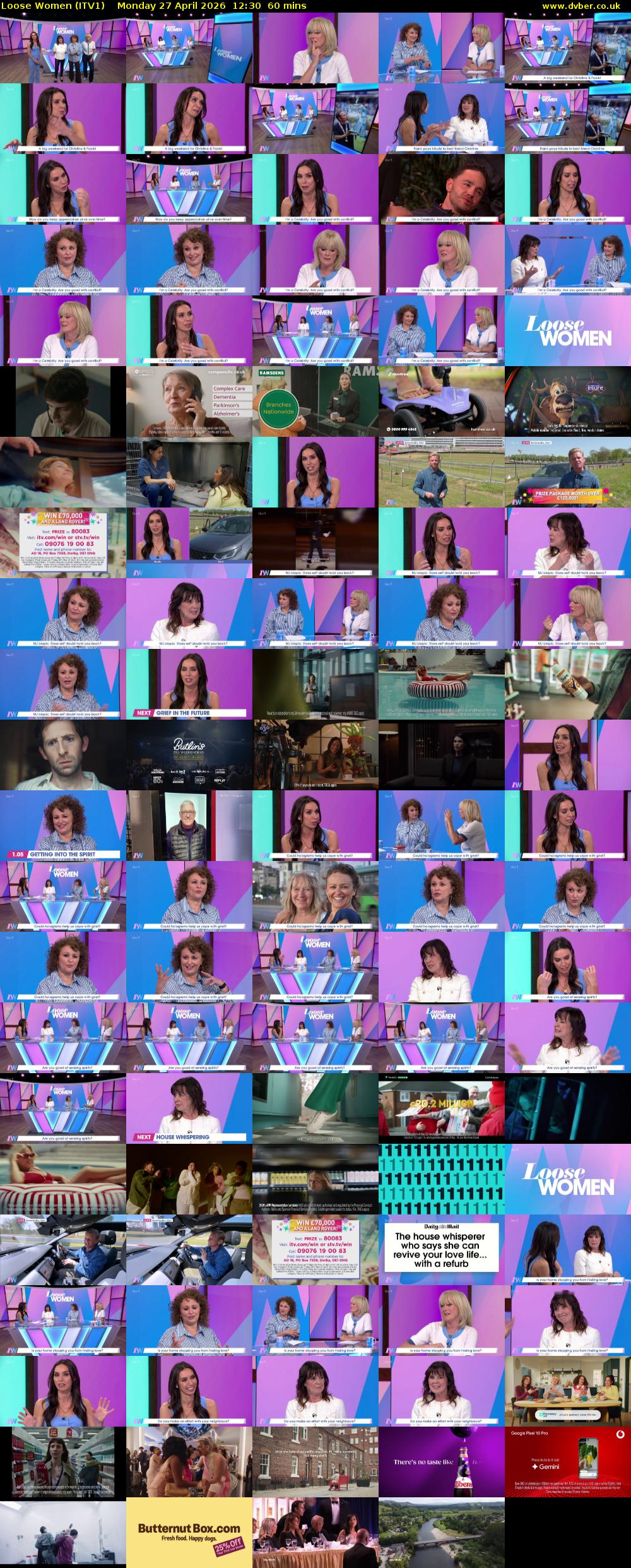 Loose Women (ITV1) Monday 27 April 2026 12:30 - 13:30