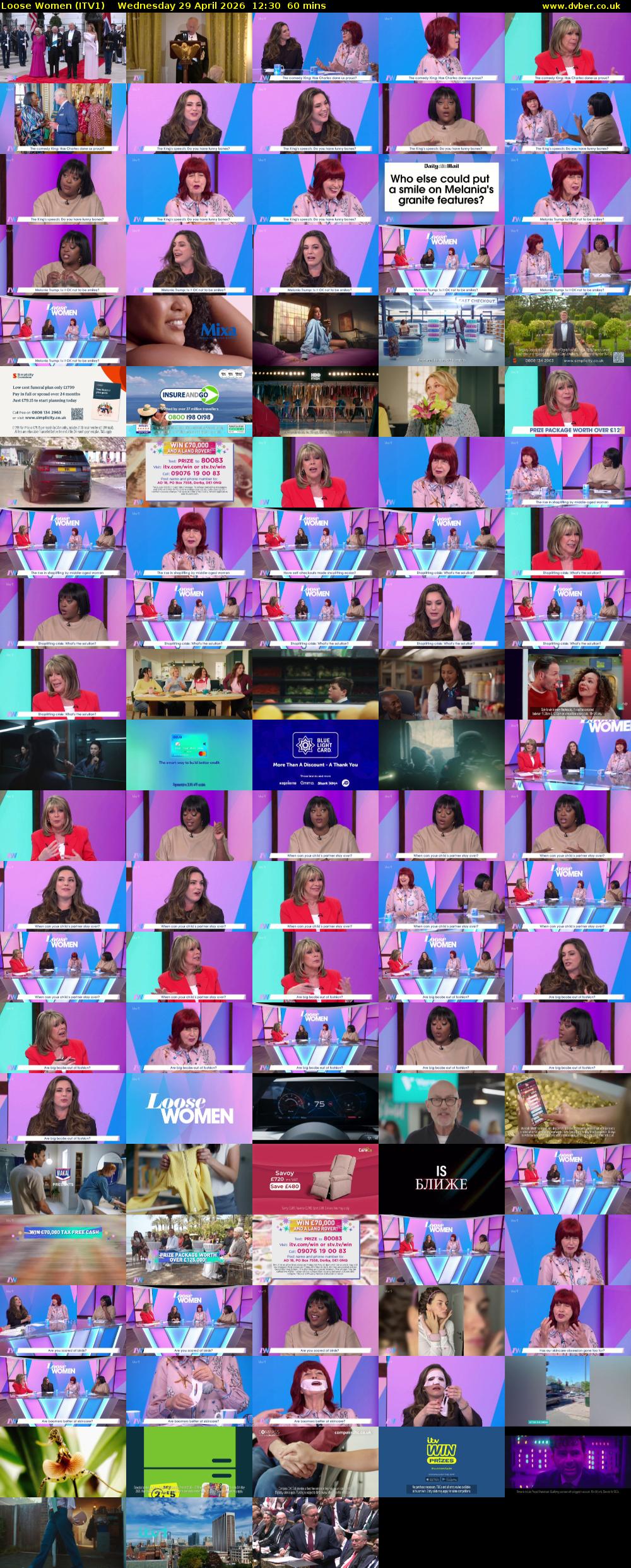 Loose Women (ITV1) Wednesday 29 April 2026 12:30 - 13:30