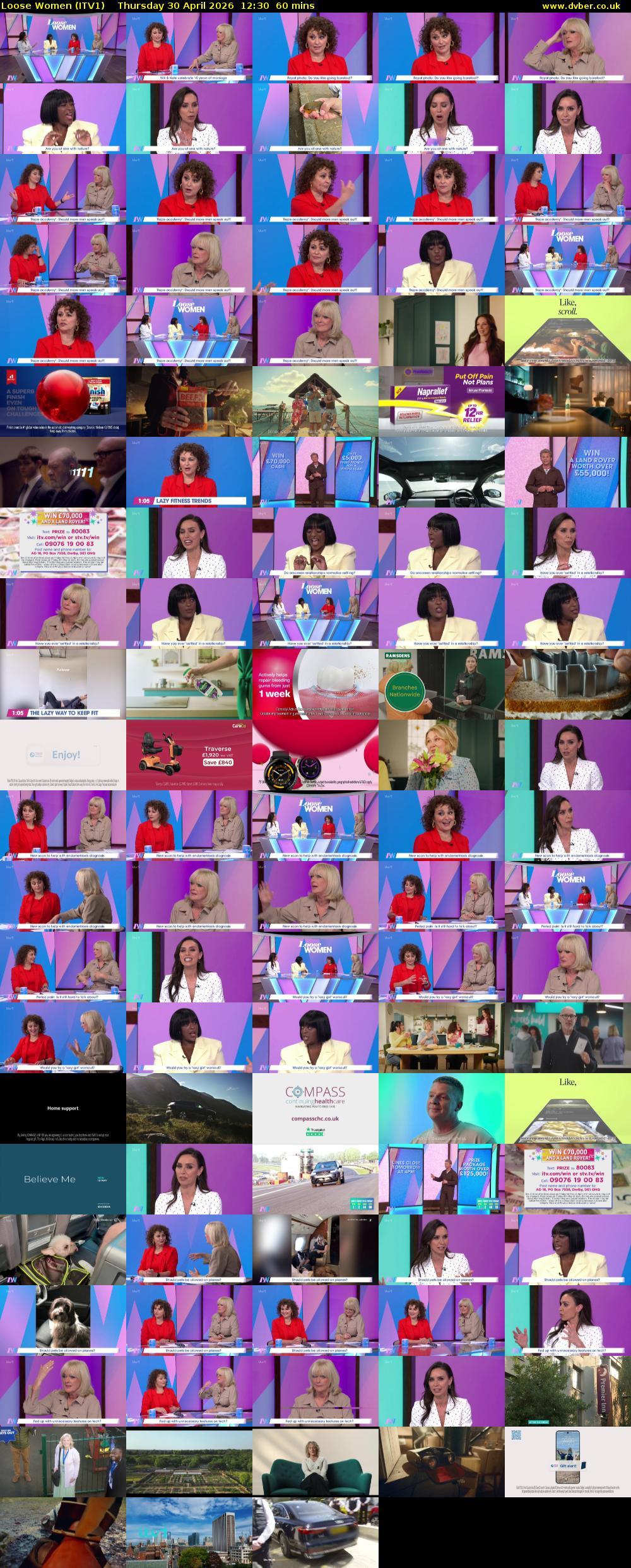 Loose Women (ITV1) Thursday 30 April 2026 12:30 - 13:30