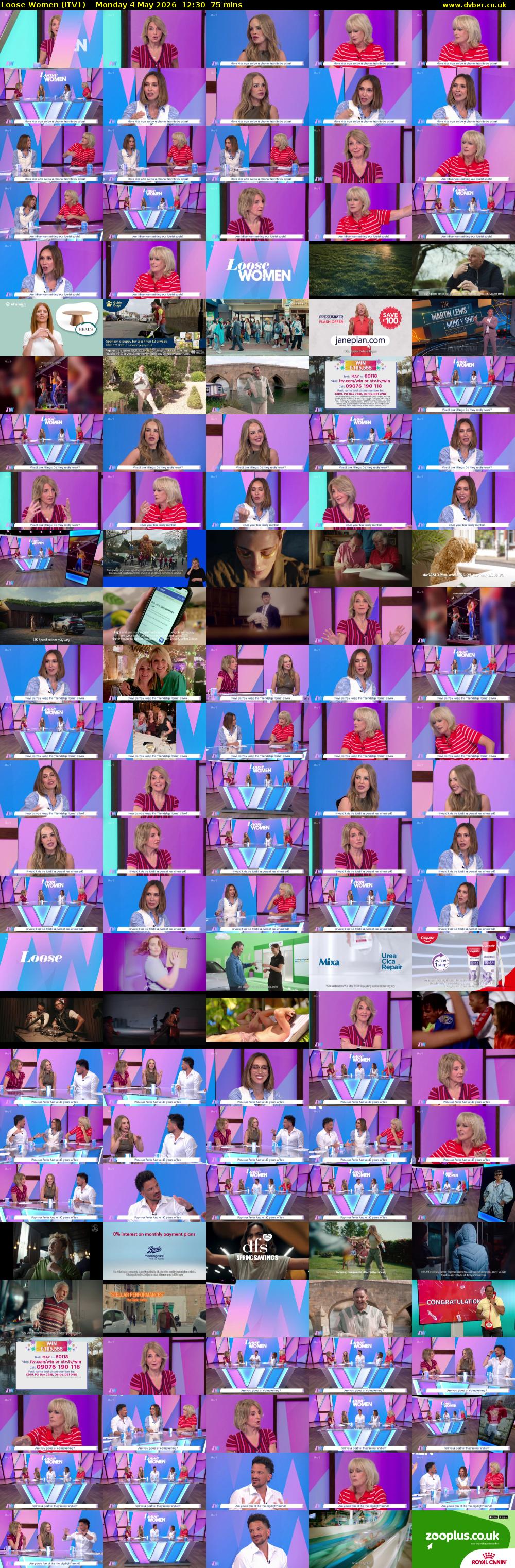 Loose Women (ITV1) Monday 4 May 2026 12:30 - 13:45
