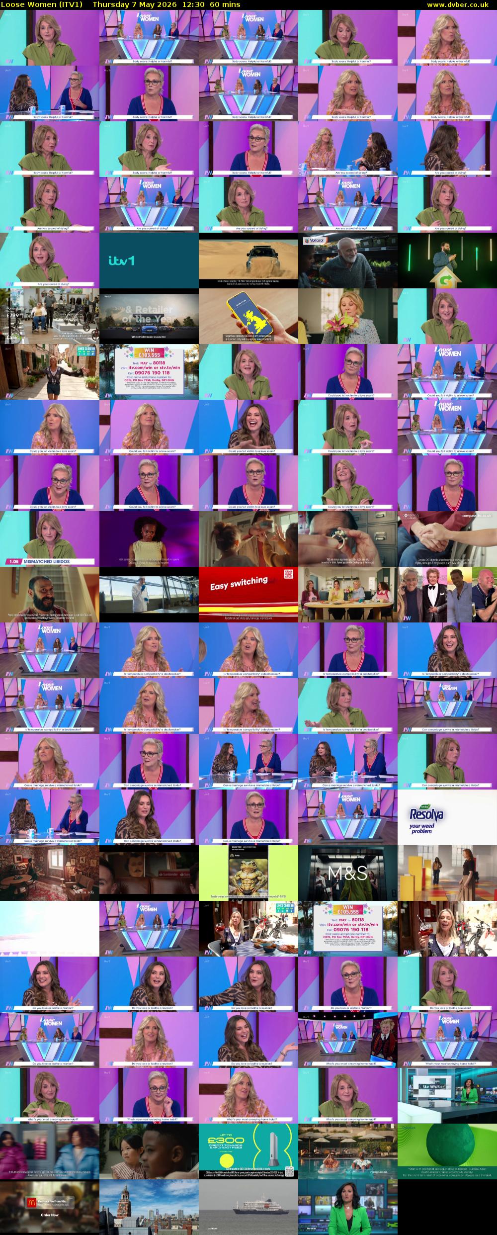 Loose Women (ITV1) Thursday 7 May 2026 12:30 - 13:30
