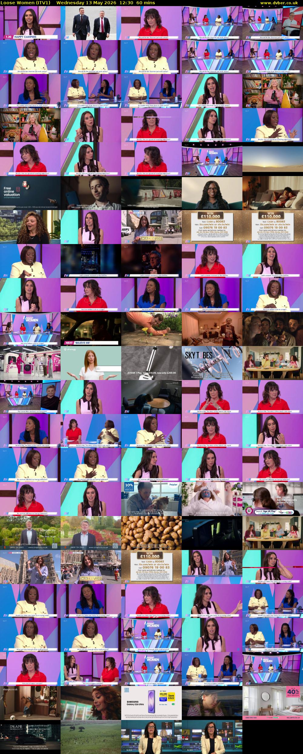 Loose Women (ITV1) Wednesday 13 May 2026 12:30 - 13:30