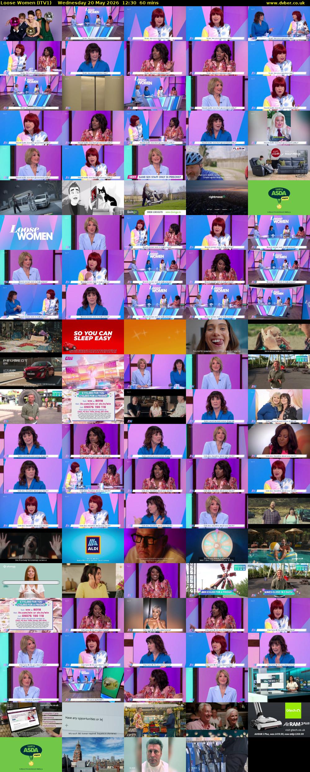 Loose Women (ITV1) Wednesday 20 May 2026 12:30 - 13:30
