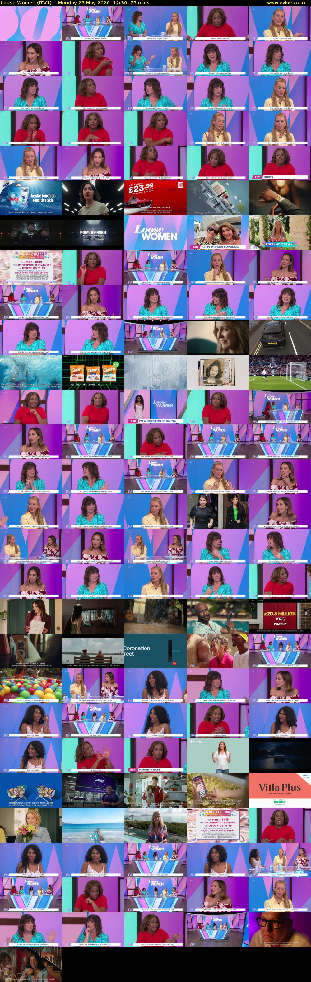 Loose Women (ITV1) Monday 25 May 2026 12:30 - 13:45