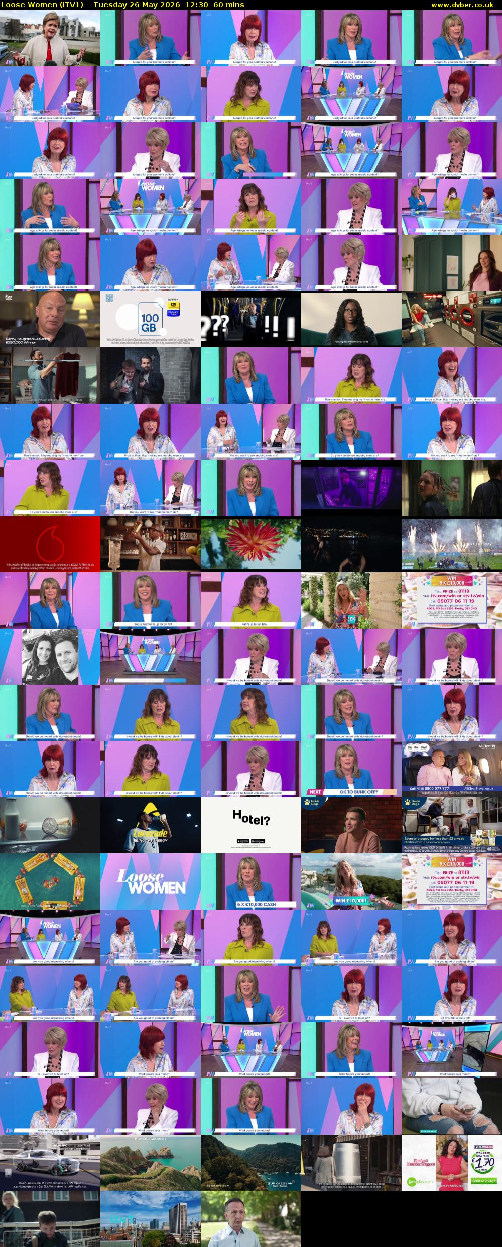 Loose Women (ITV1) Tuesday 26 May 2026 12:30 - 13:30