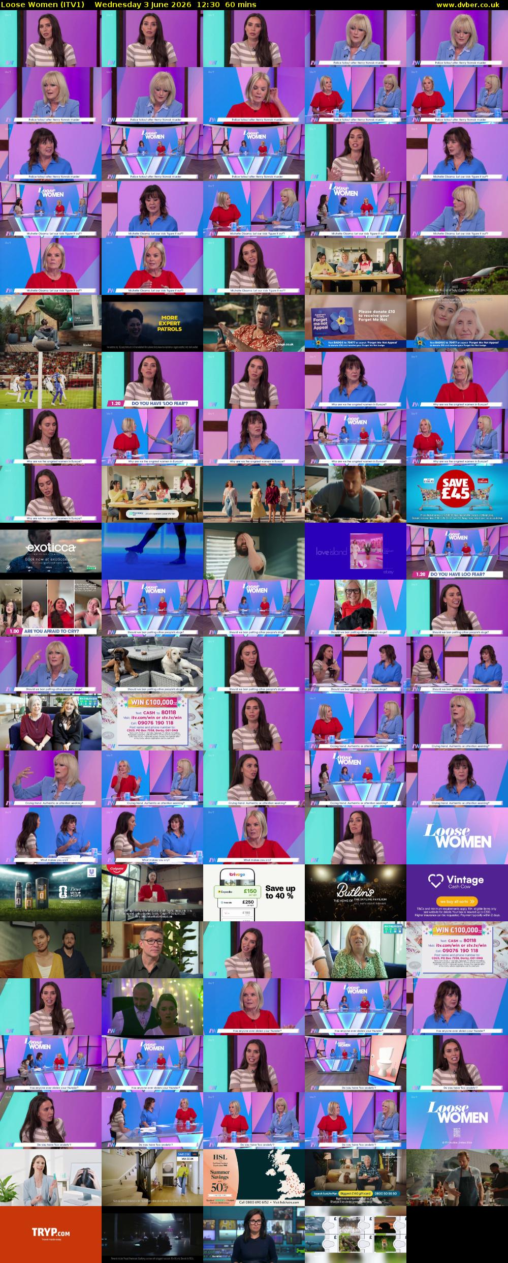 Loose Women (ITV1) Wednesday 3 June 2026 12:30 - 13:30