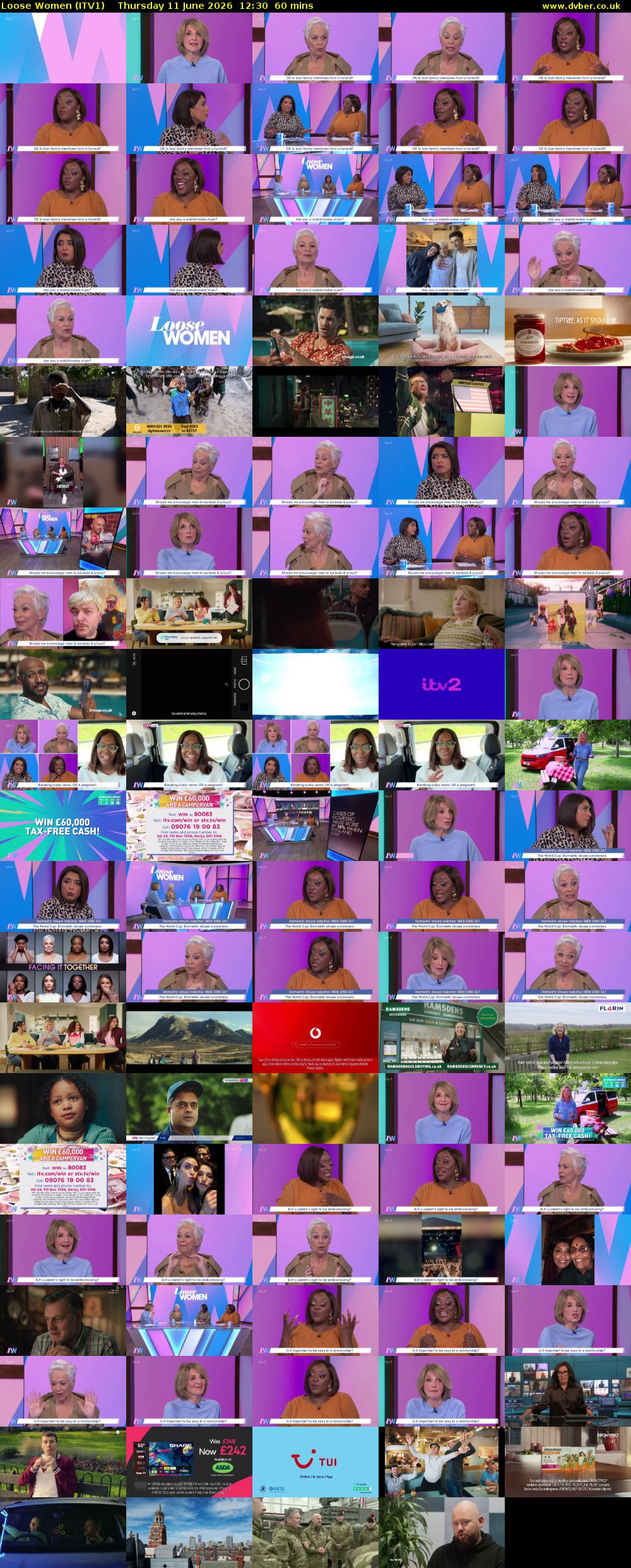 Loose Women (ITV1) Thursday 11 June 2026 12:30 - 13:30