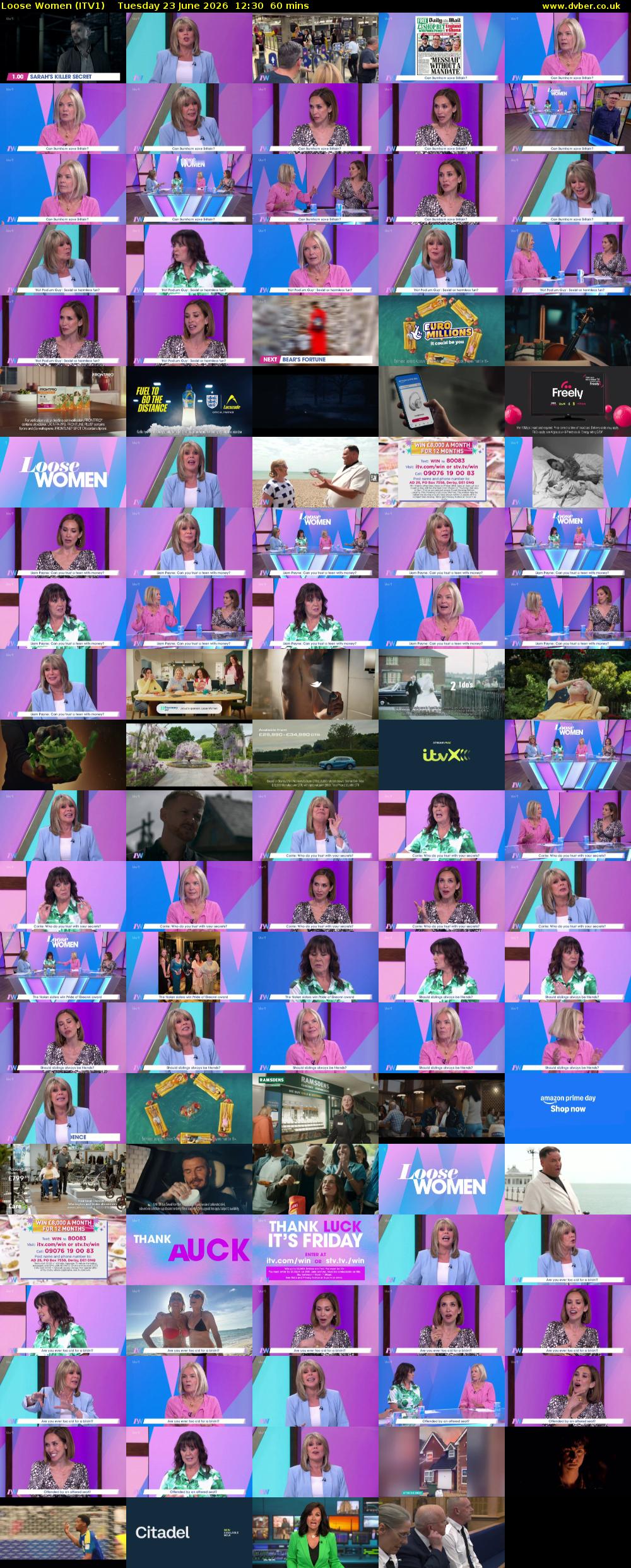 Loose Women (ITV1) Tuesday 23 June 2026 12:30 - 13:30