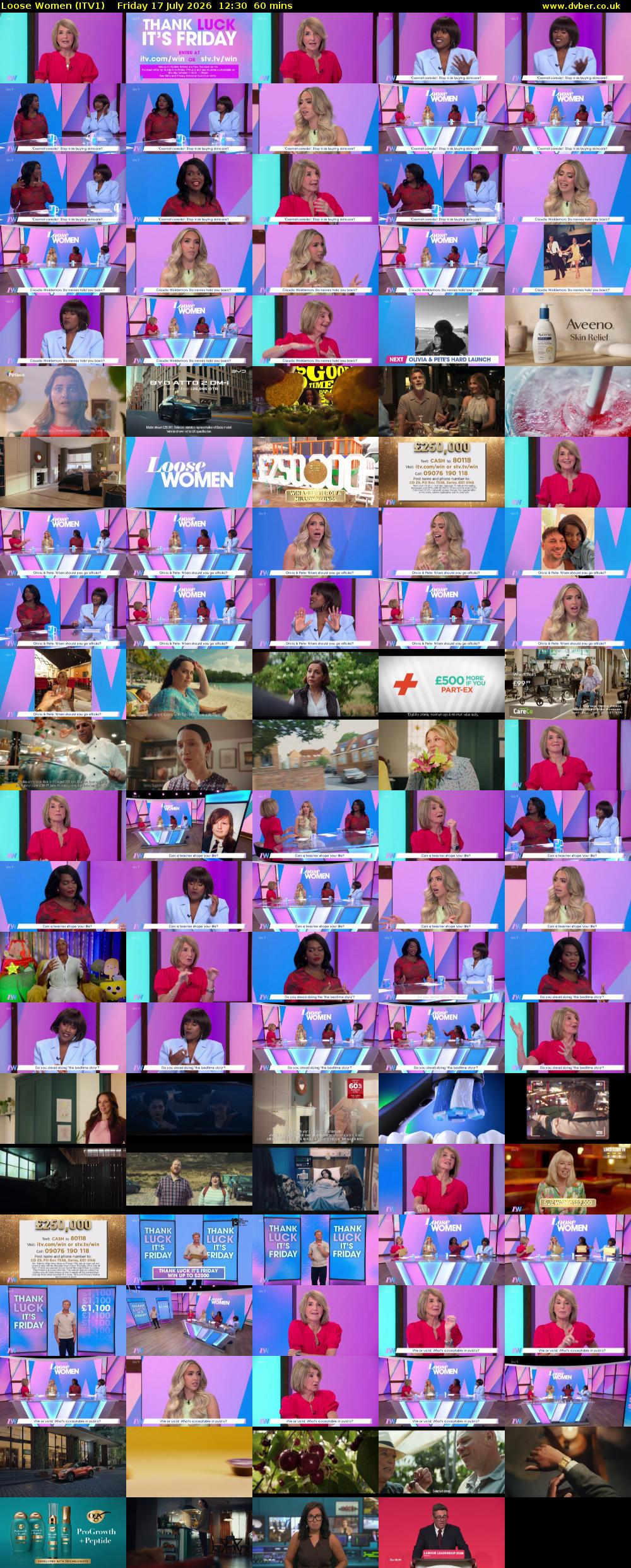 Loose Women (ITV1) Friday 17 July 2026 12:30 - 13:30