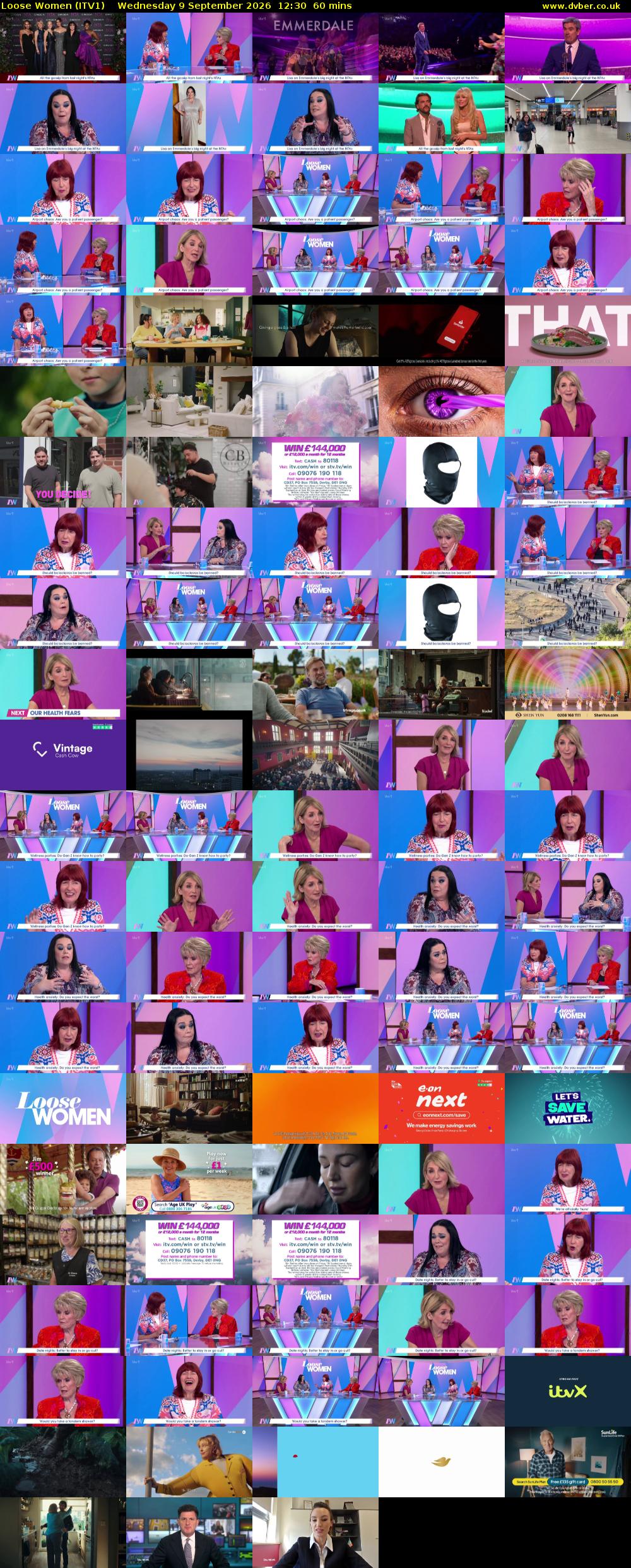 Loose Women (ITV1) Wednesday 9 September 2026 12:30 - 13:30