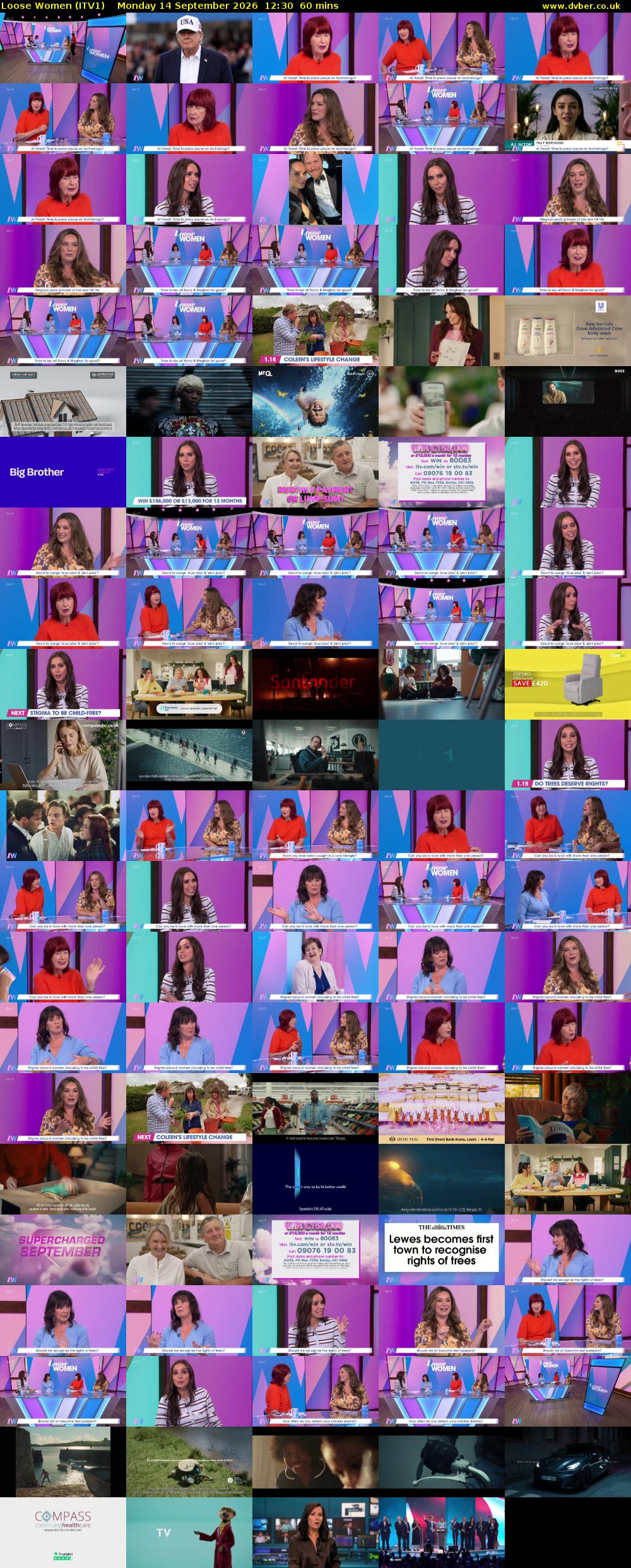 Loose Women (ITV1) Monday 14 September 2026 12:30 - 13:30