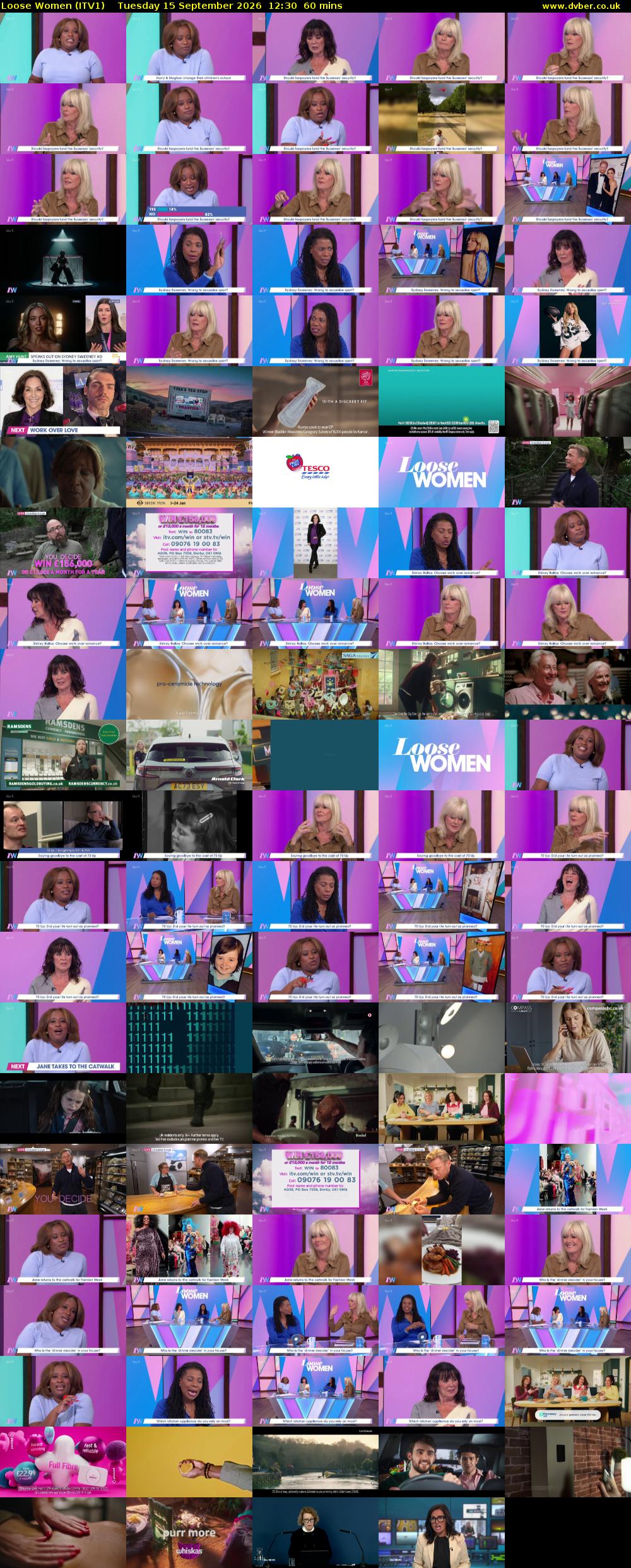 Loose Women (ITV1) Tuesday 15 September 2026 12:30 - 13:30