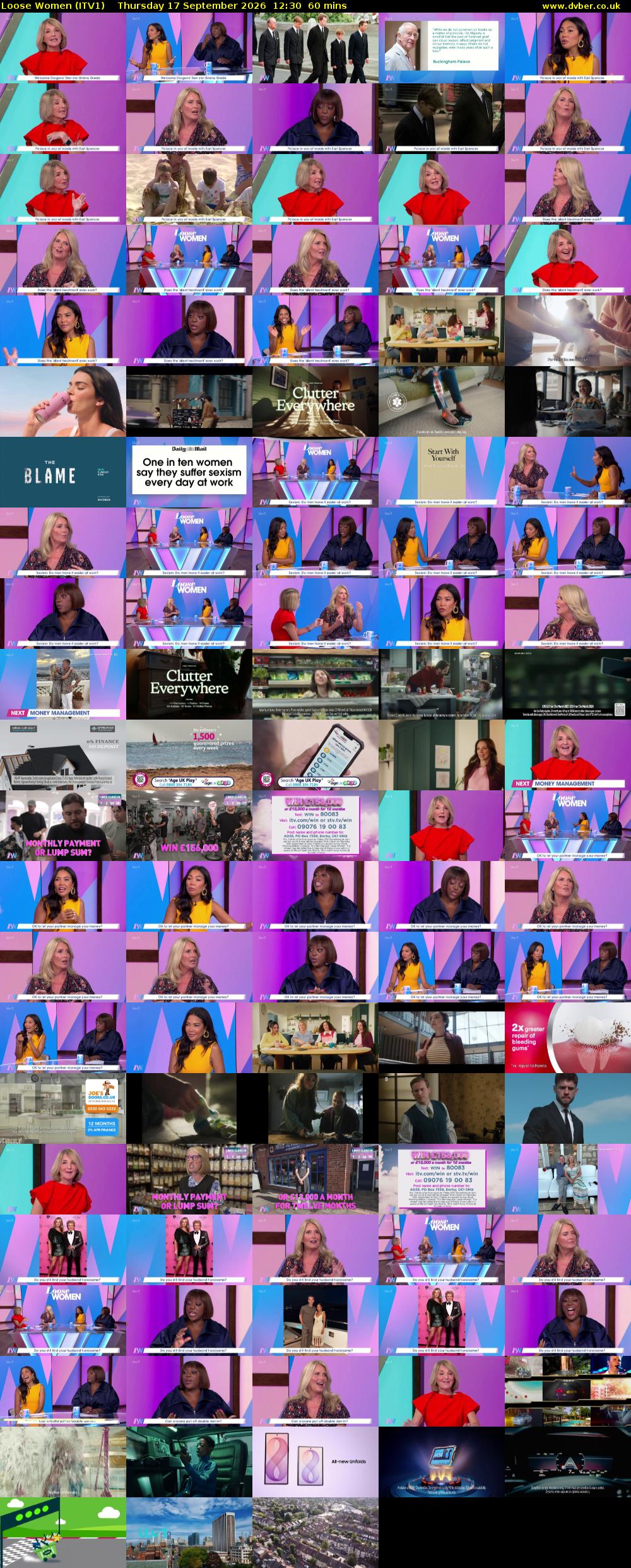 Loose Women (ITV1) Thursday 17 September 2026 12:30 - 13:30