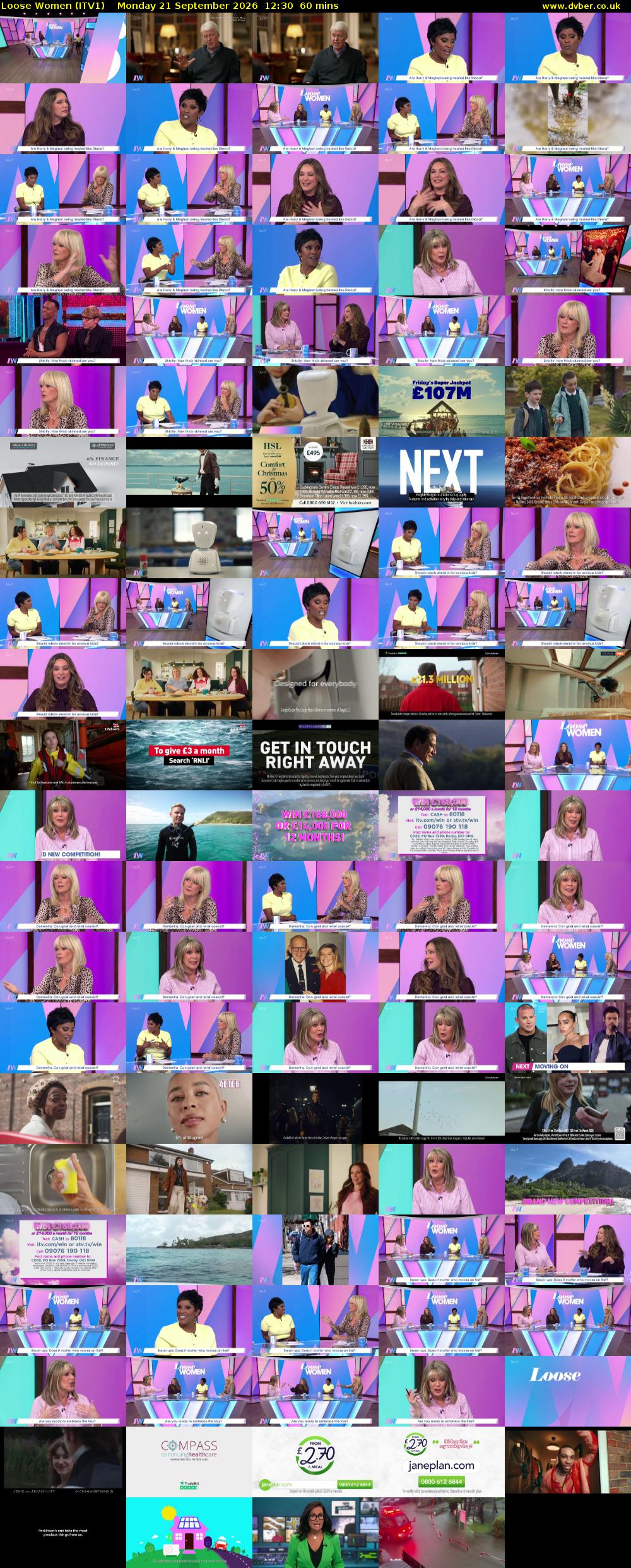 Loose Women (ITV1) Monday 21 September 2026 12:30 - 13:30