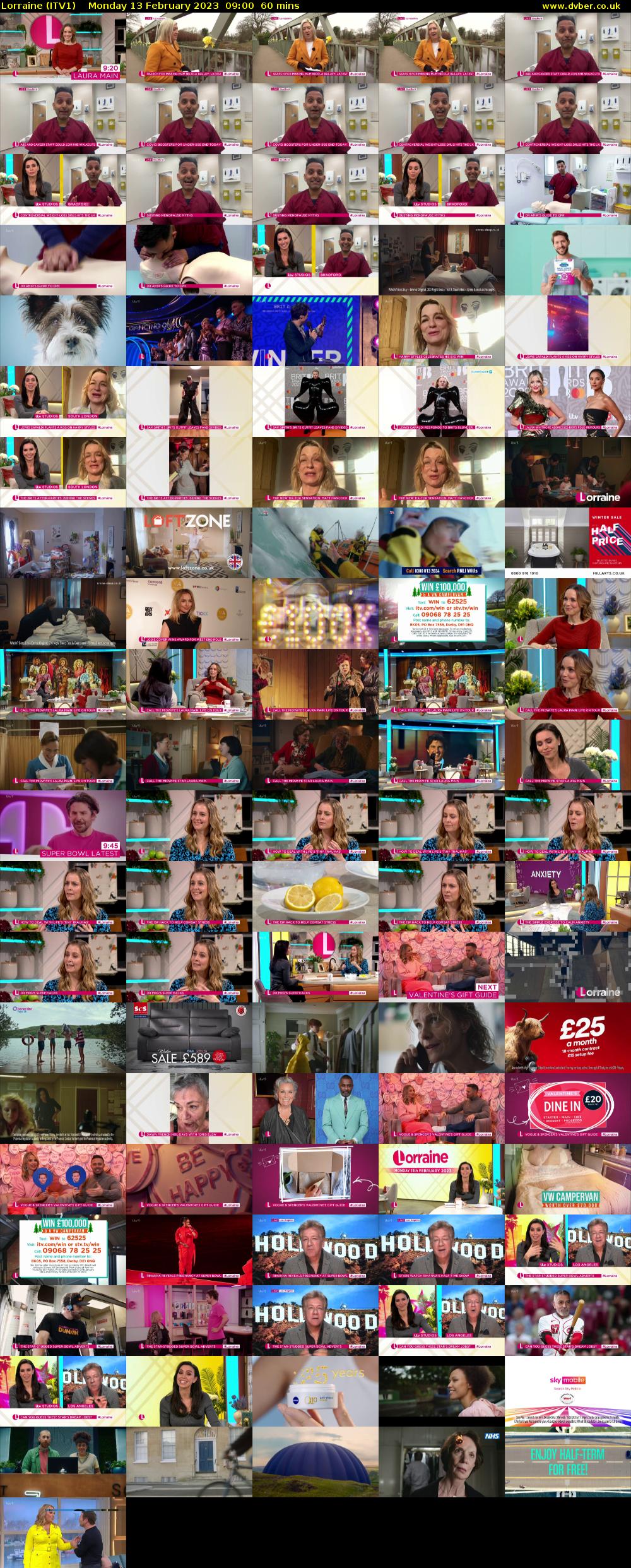 Lorraine (ITV1) Monday 13 February 2023 09:00 - 10:00