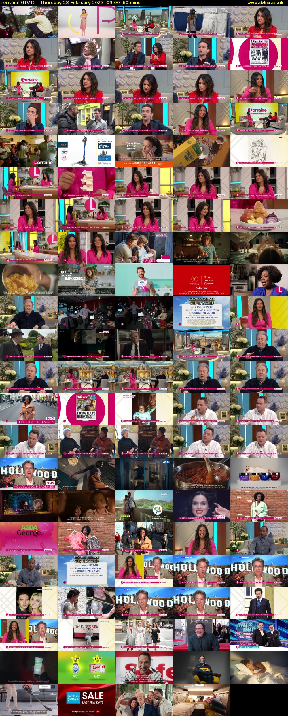 Lorraine (ITV1) Thursday 23 February 2023 09:00 - 10:00