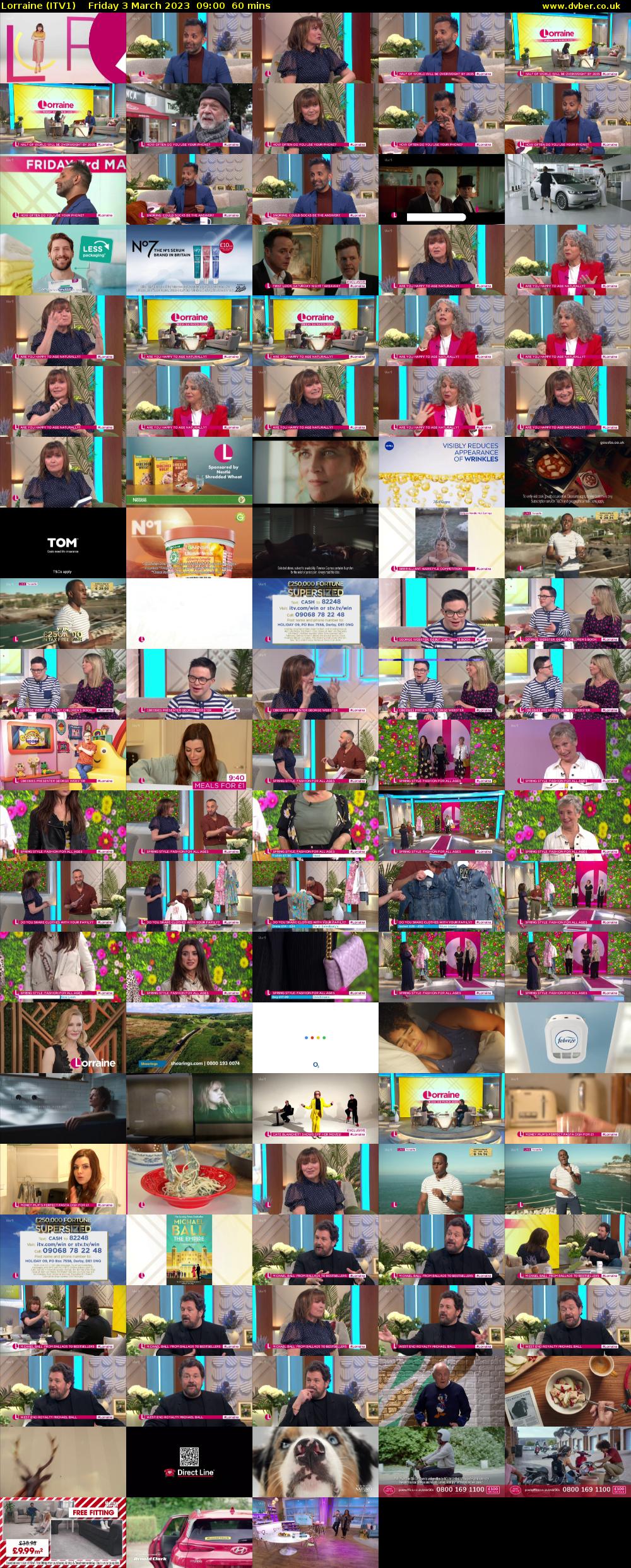Lorraine (ITV1) Friday 3 March 2023 09:00 - 10:00