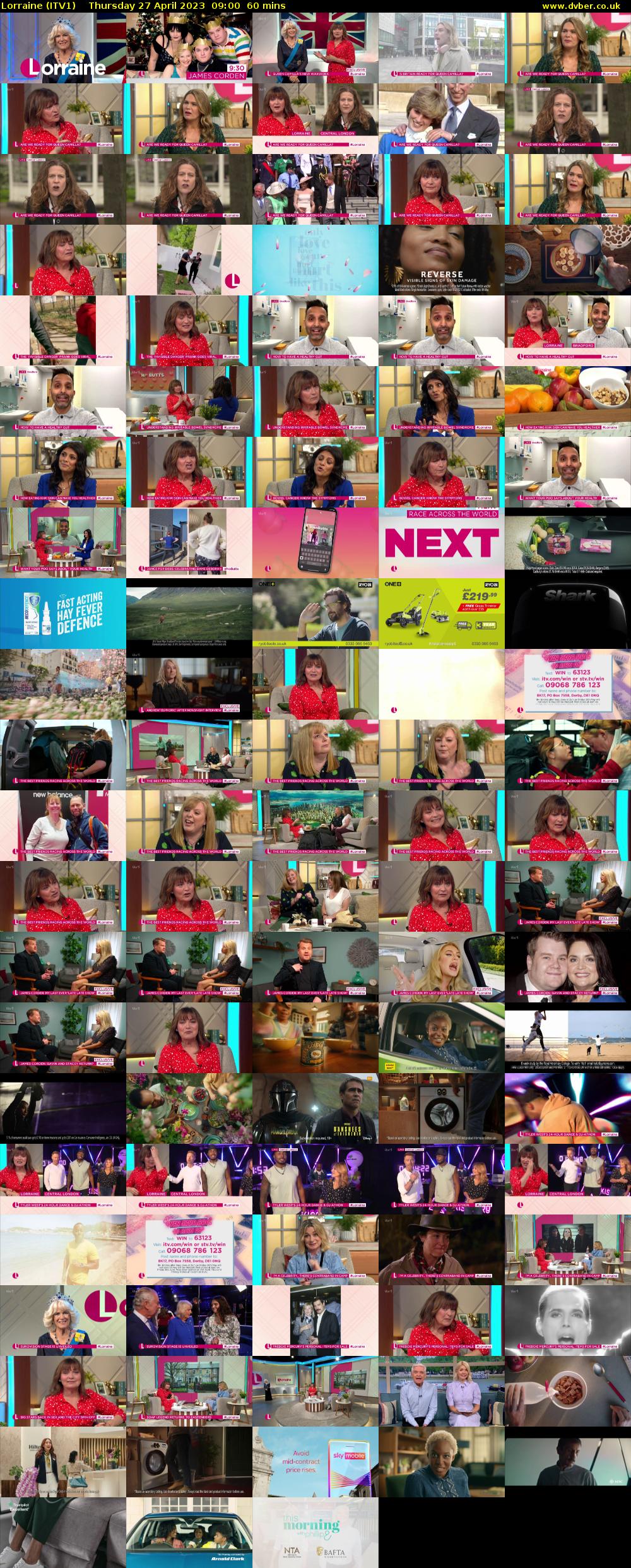 Lorraine (ITV1) Thursday 27 April 2023 09:00 - 10:00