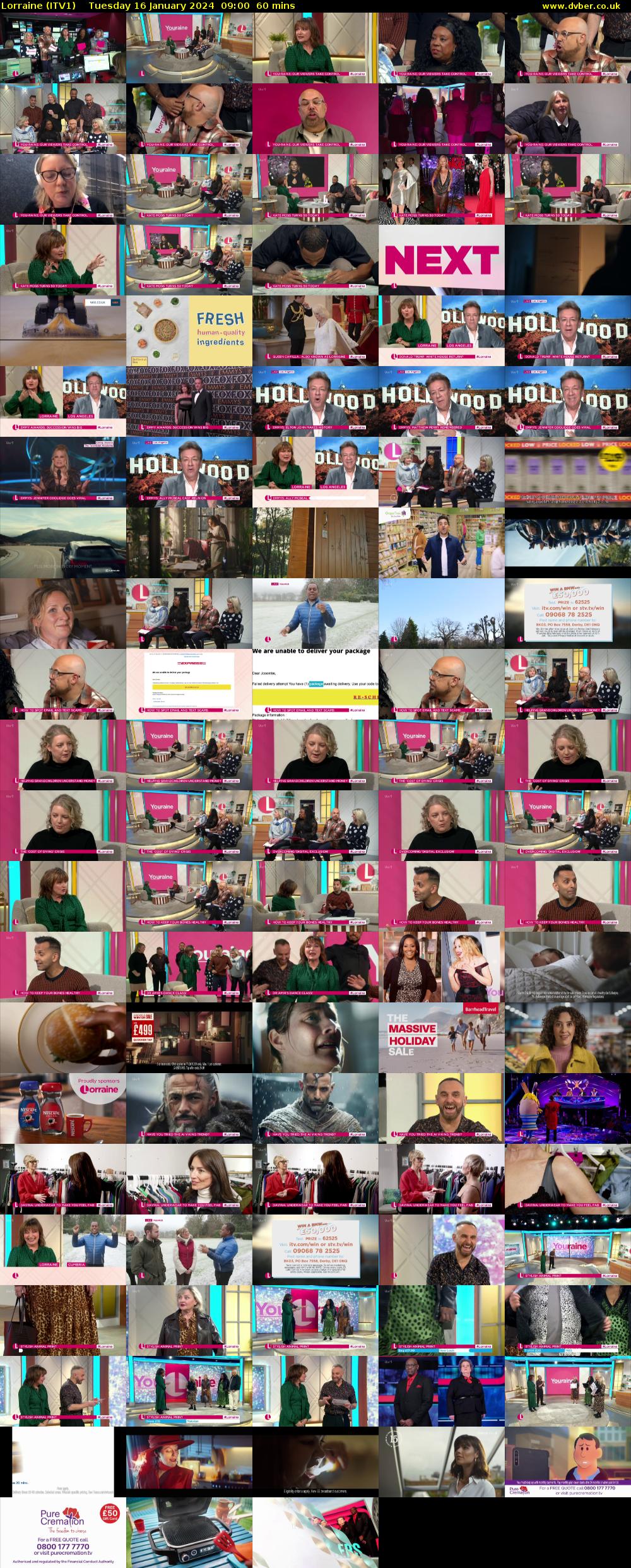 Lorraine (ITV1) Tuesday 16 January 2024 09:00 - 10:00