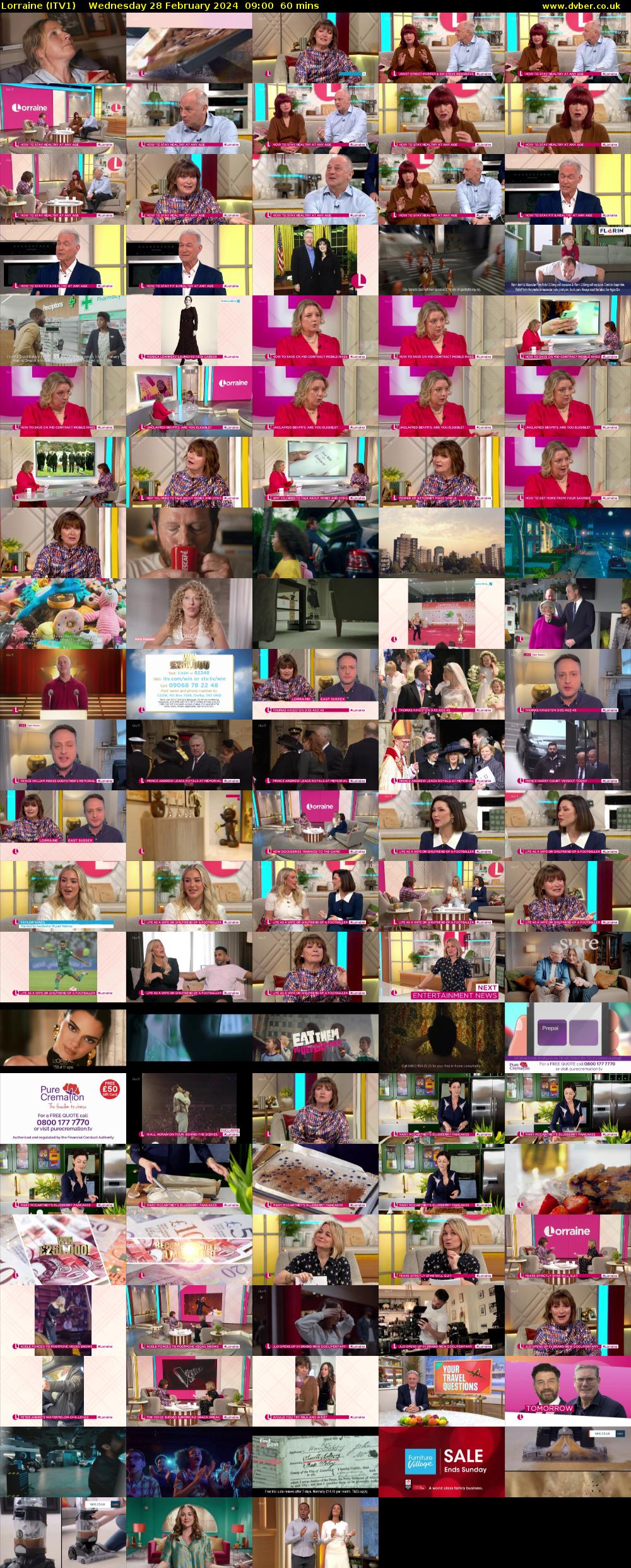 Lorraine (ITV1) Wednesday 28 February 2024 09:00 - 10:00