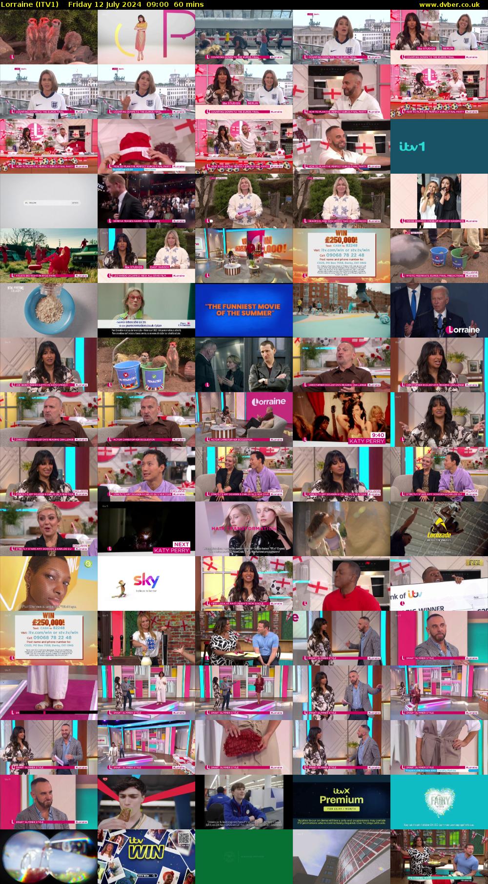 Lorraine (ITV1) Friday 12 July 2024 09:00 - 10:00