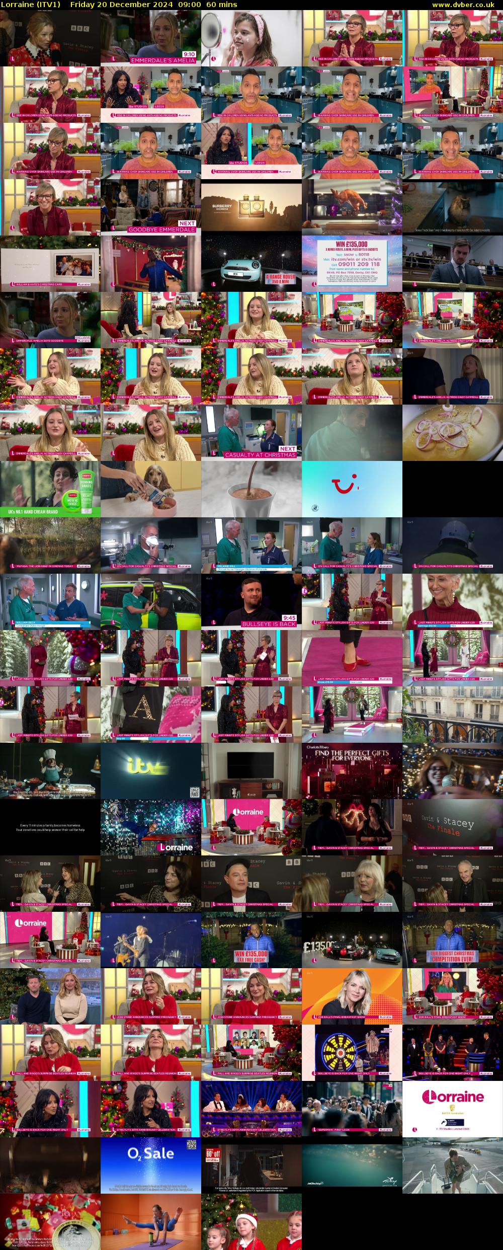 Lorraine (ITV1) Friday 20 December 2024 09:00 - 10:00