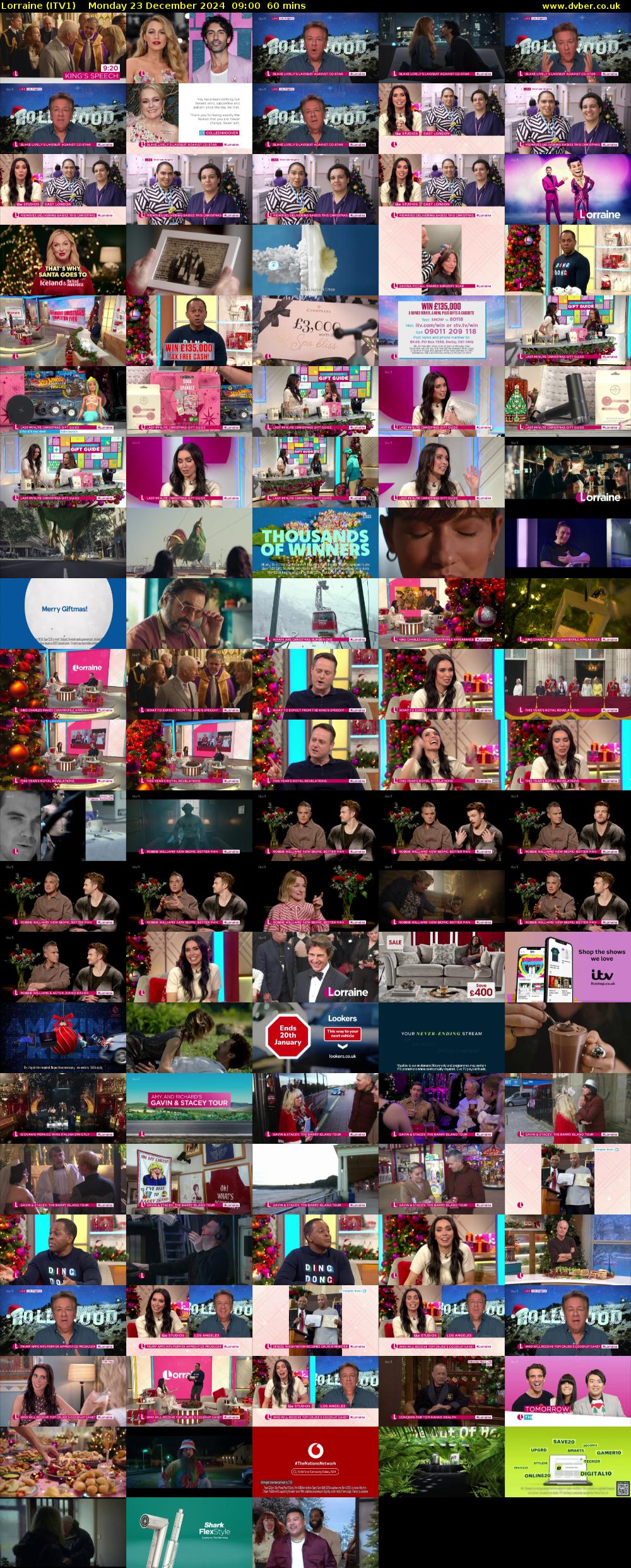 Lorraine (ITV1) Monday 23 December 2024 09:00 - 10:00
