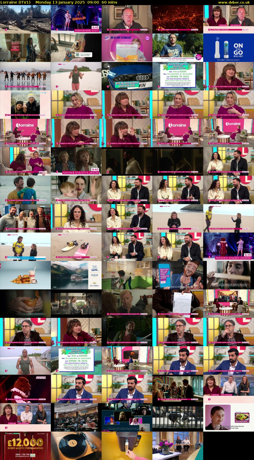 Lorraine (ITV1) Monday 13 January 2025 09:00 - 10:00