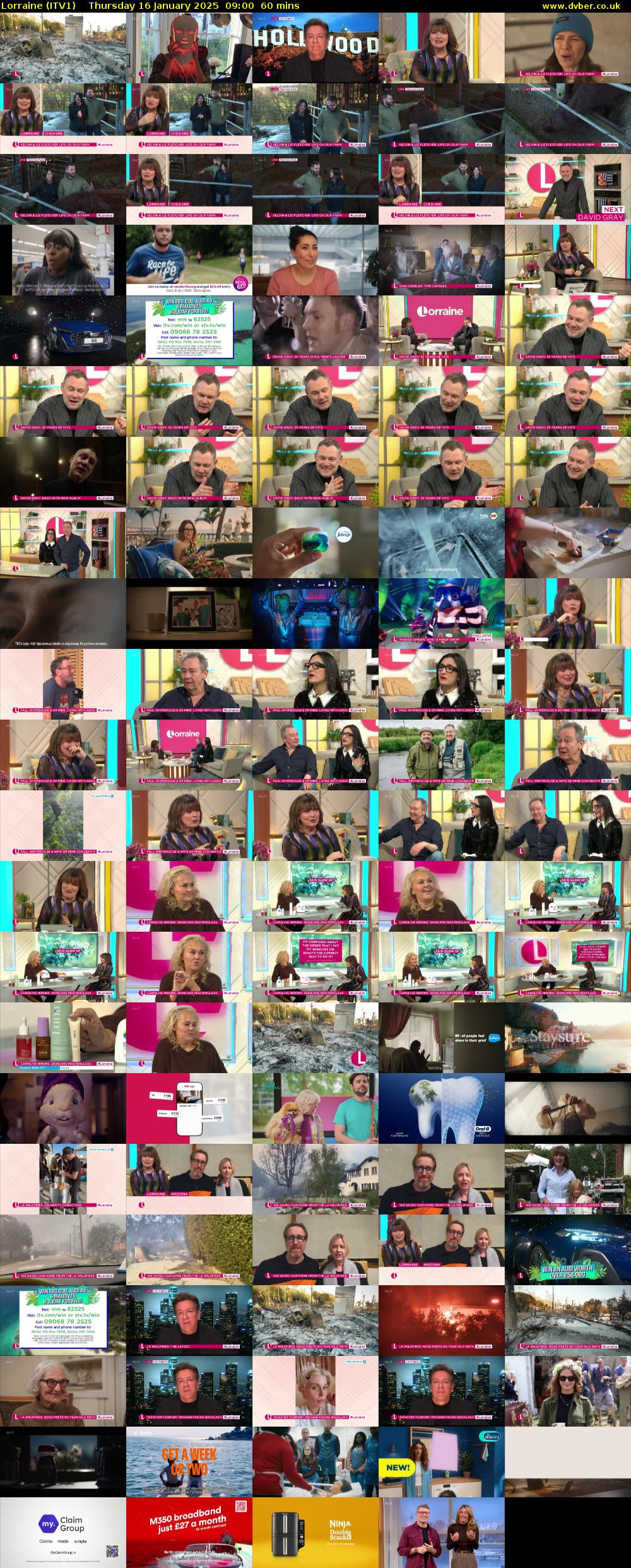 Lorraine (ITV1) Thursday 16 January 2025 09:00 - 10:00