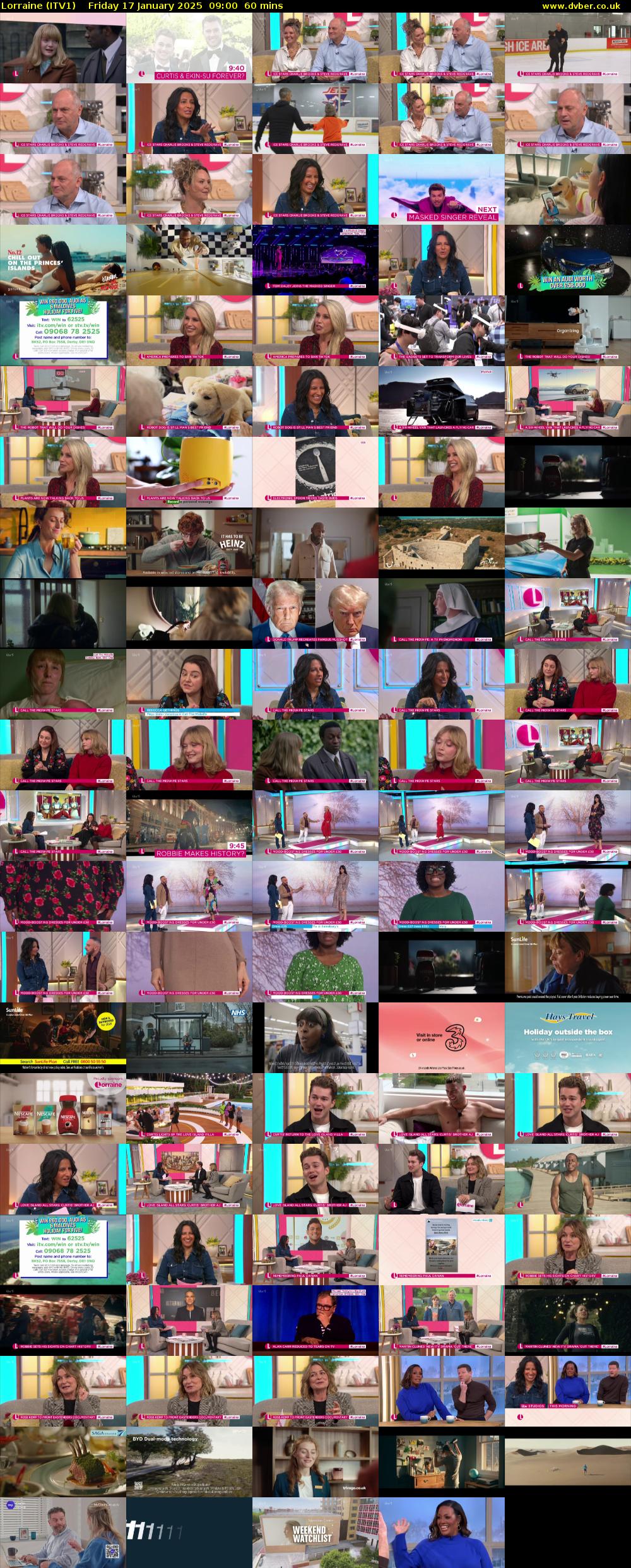 Lorraine (ITV1) Friday 17 January 2025 09:00 - 10:00