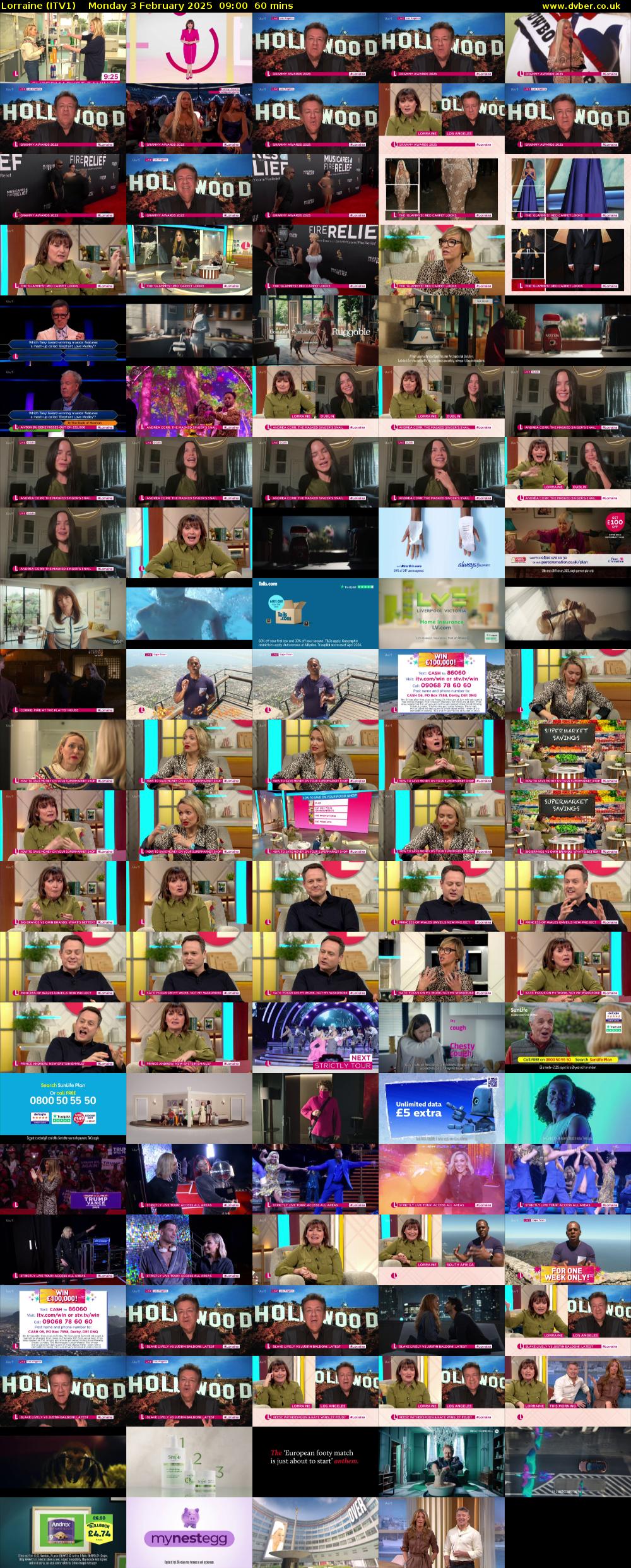 Lorraine (ITV1) Monday 3 February 2025 09:00 - 10:00