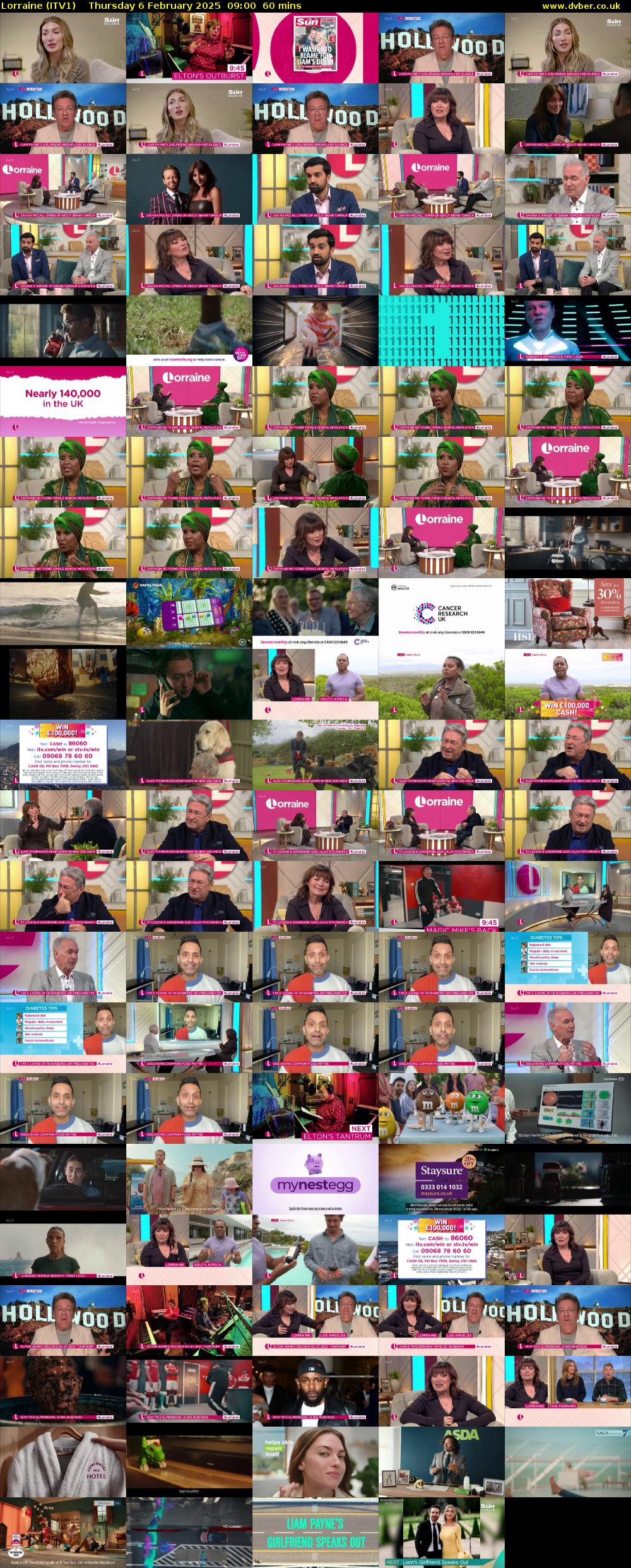 Lorraine (ITV1) Thursday 6 February 2025 09:00 - 10:00