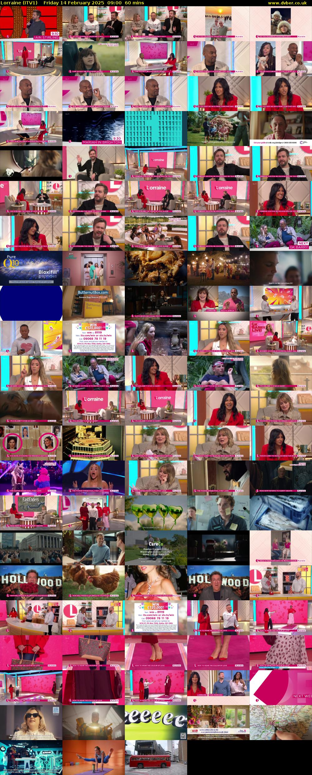 Lorraine (ITV1) Friday 14 February 2025 09:00 - 10:00