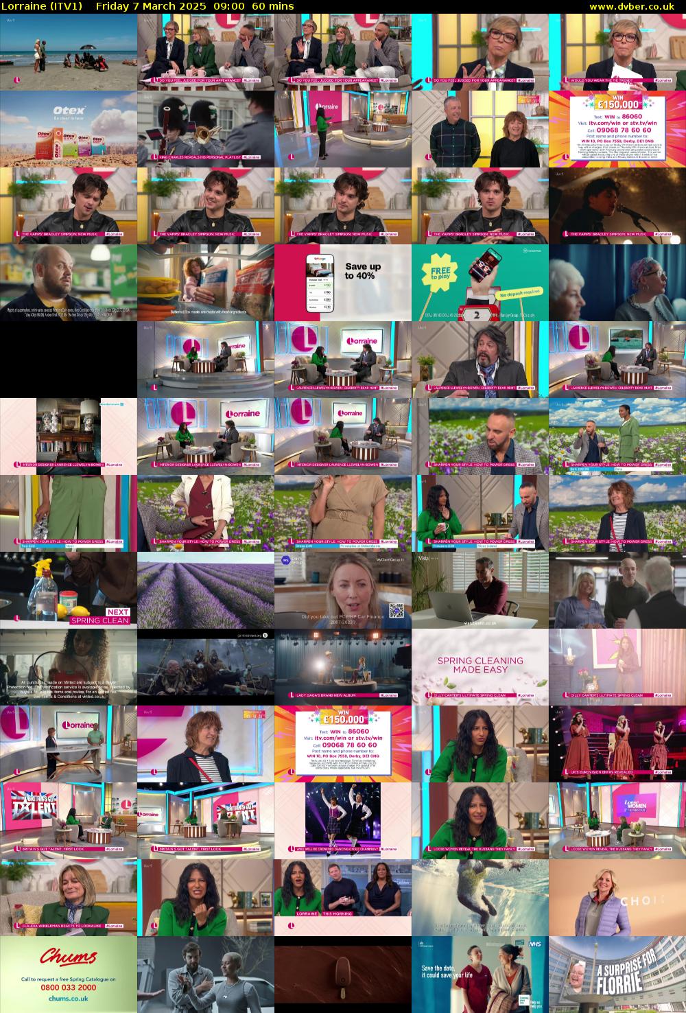 Lorraine (ITV1) Friday 7 March 2025 09:00 - 10:00