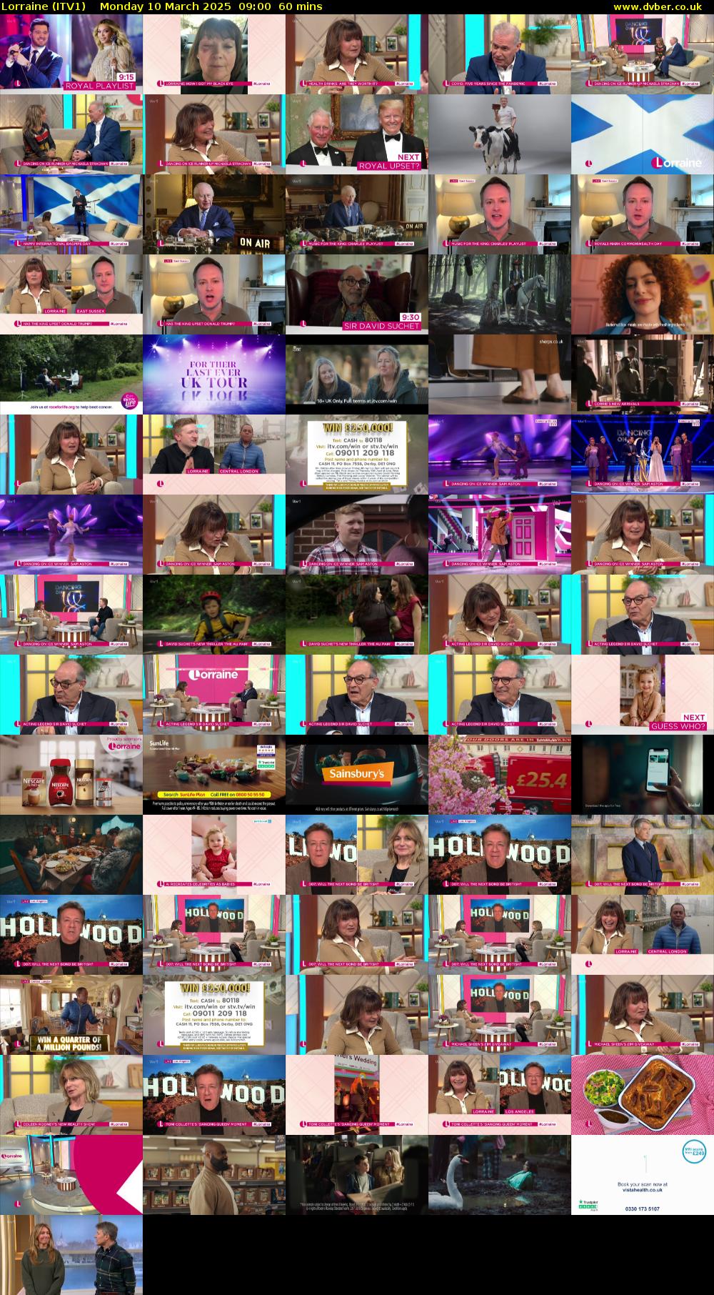 Lorraine (ITV1) Monday 10 March 2025 09:00 - 10:00