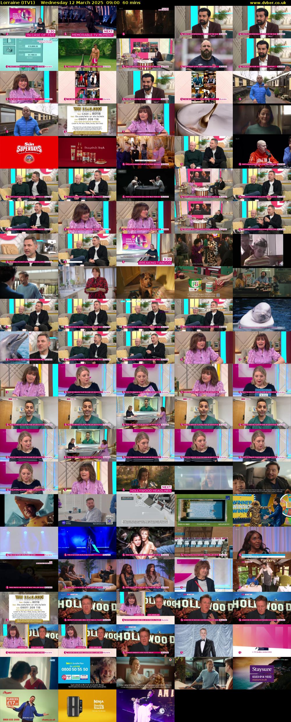 Lorraine (ITV1) Wednesday 12 March 2025 09:00 - 10:00