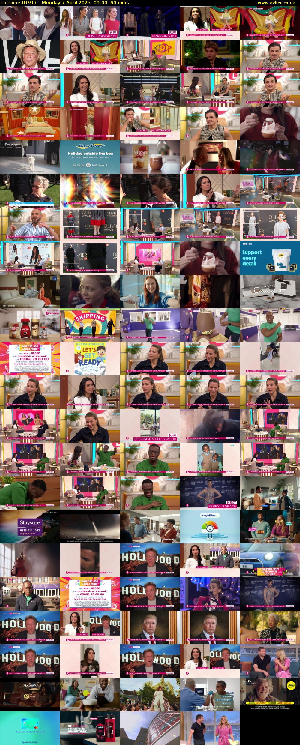 Lorraine (ITV1) Monday 7 April 2025 09:00 - 10:00