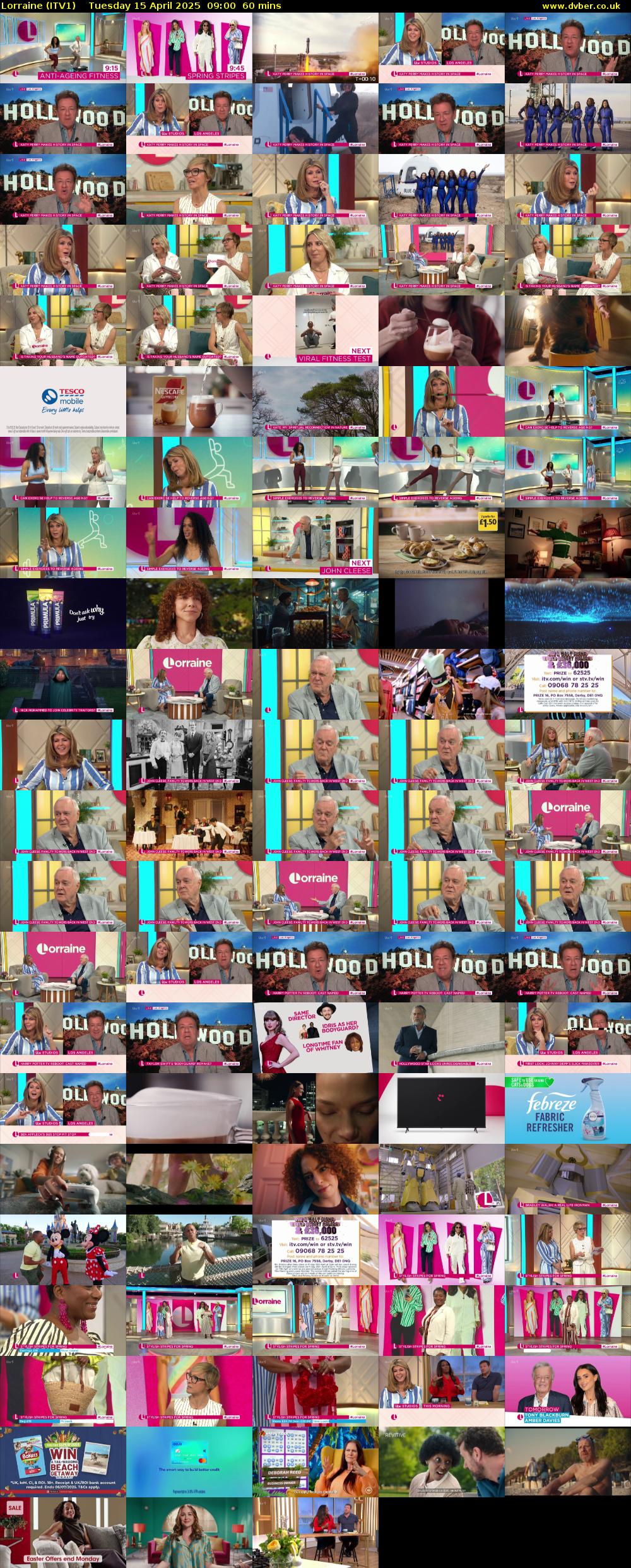 Lorraine (ITV1) Tuesday 15 April 2025 09:00 - 10:00