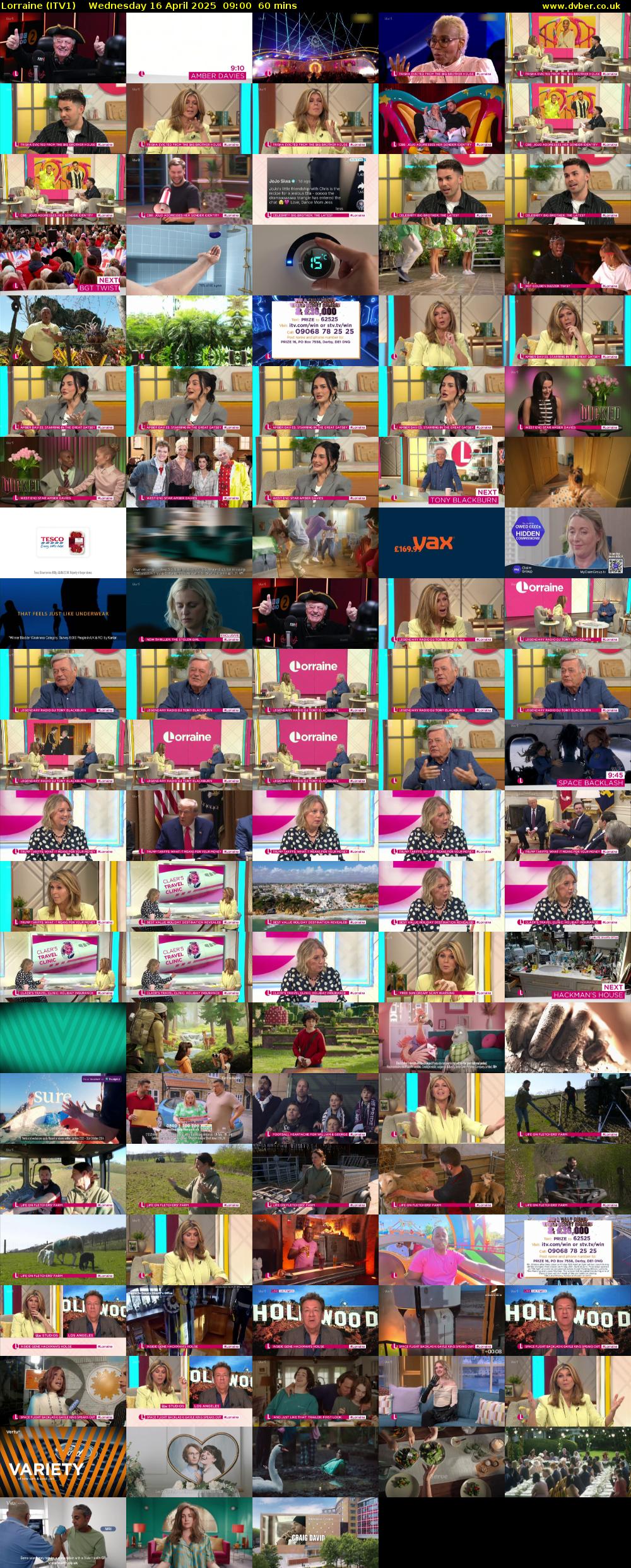 Lorraine (ITV1) Wednesday 16 April 2025 09:00 - 10:00