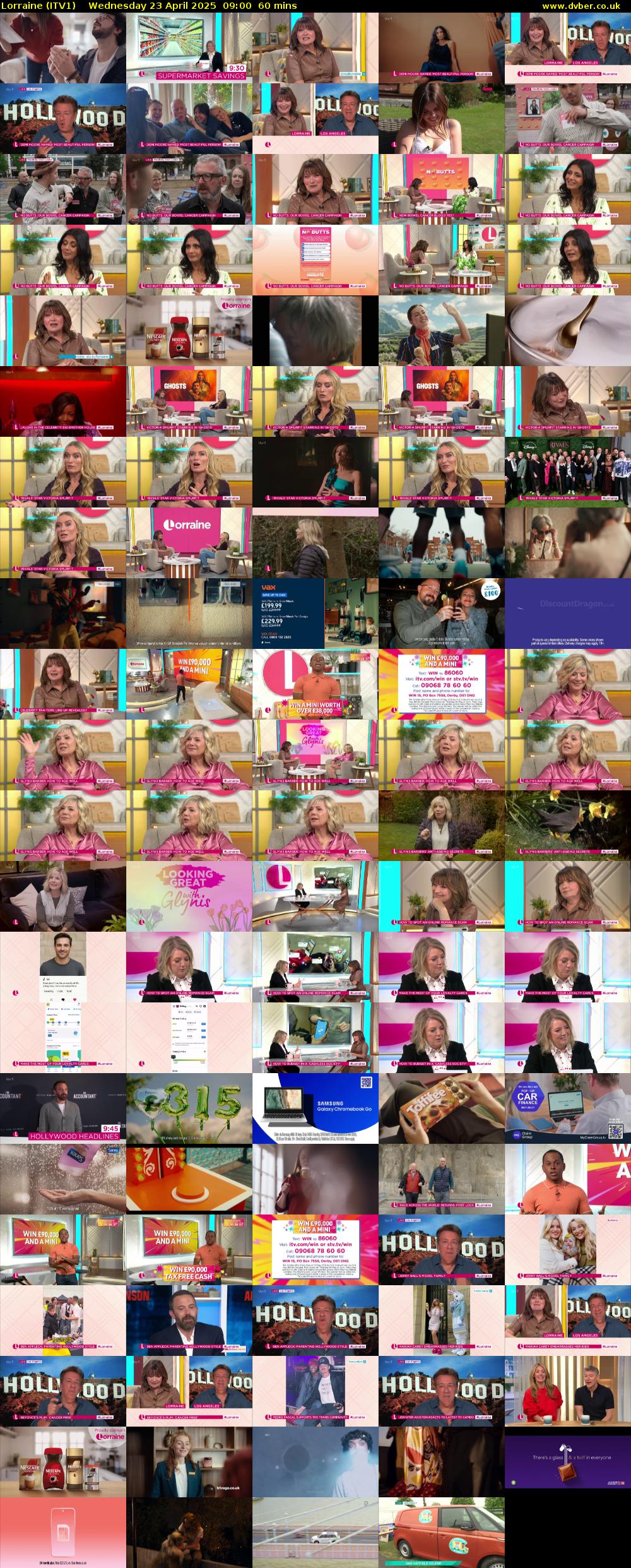 Lorraine (ITV1) Wednesday 23 April 2025 09:00 - 10:00